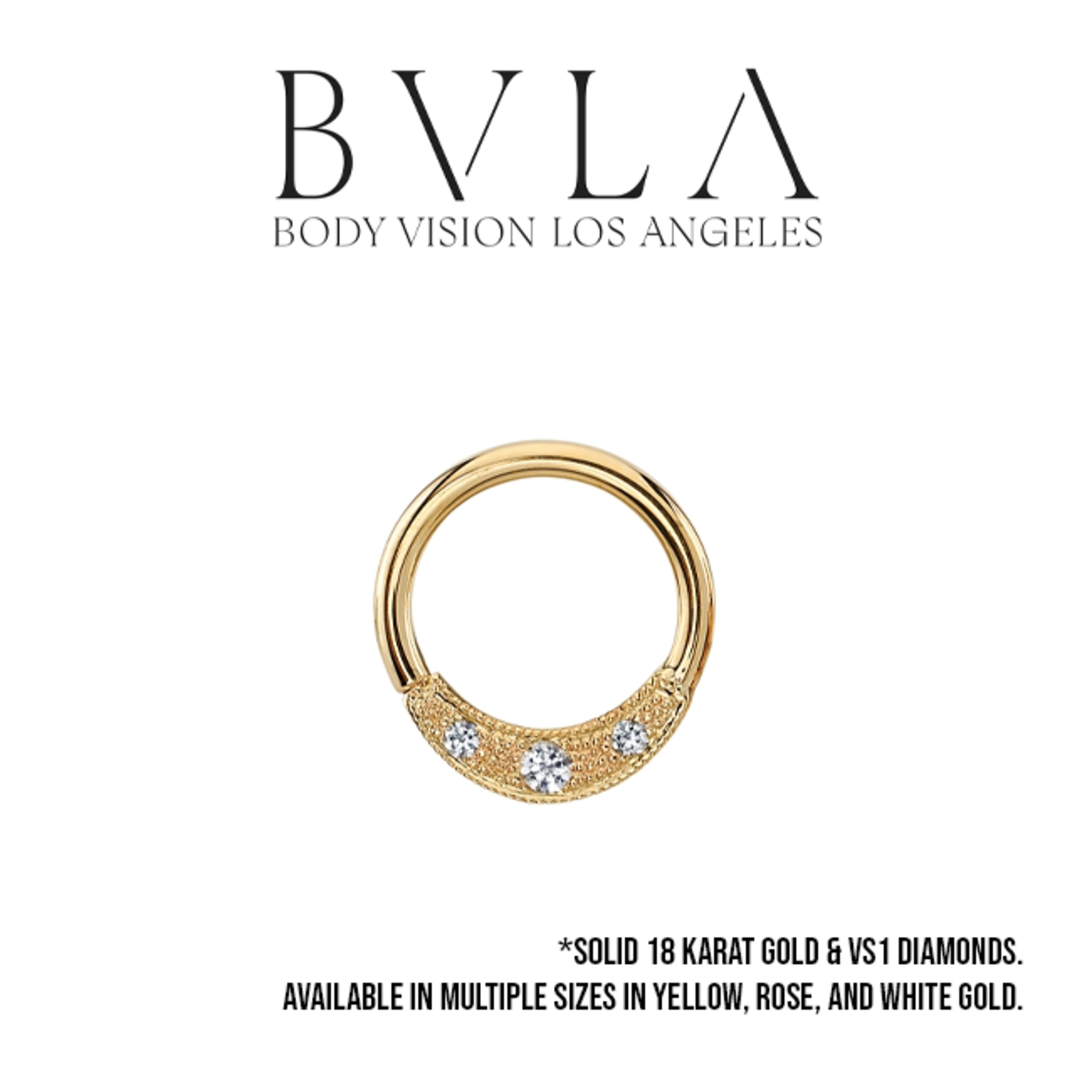BVLA BVLA 16g "Janna" seam ring with 1x 1.75 VS1 Diamond & 2x 1.25 VS1 diamonds