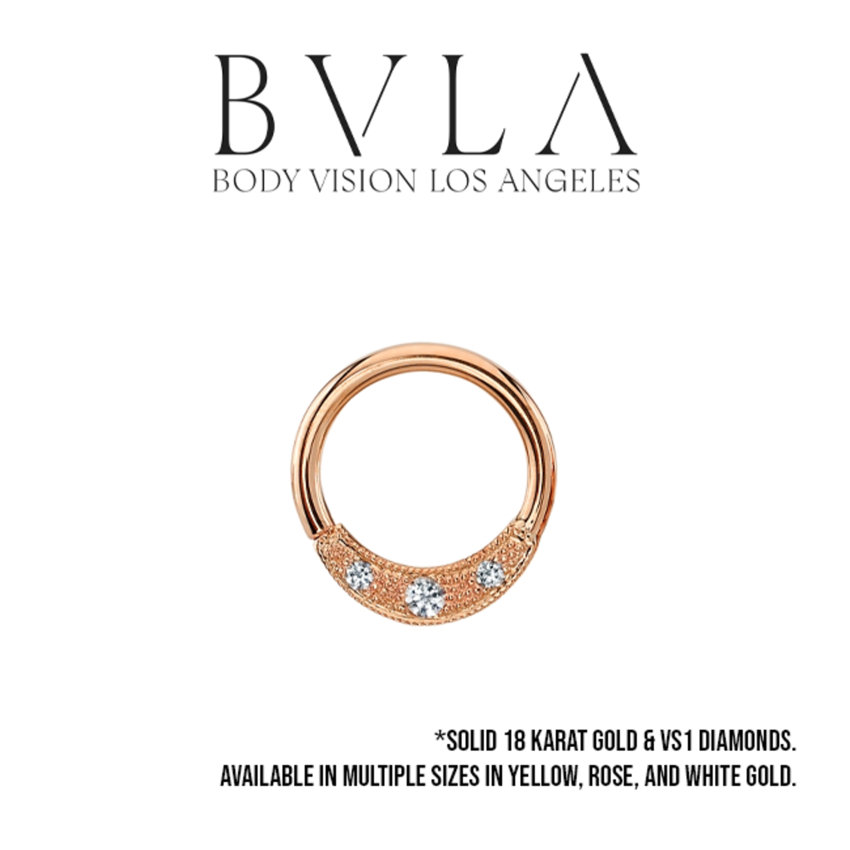 BVLA BVLA 16g "Janna" seam ring with 1x 1.75 VS1 Diamond & 2x 1.25 VS1 diamonds