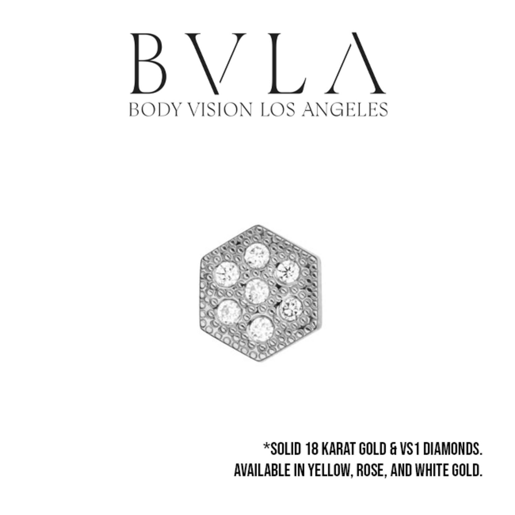 BVLA BVLA "Pave Hexagon" threaded end with 7x 1.0 VS1 diamonds