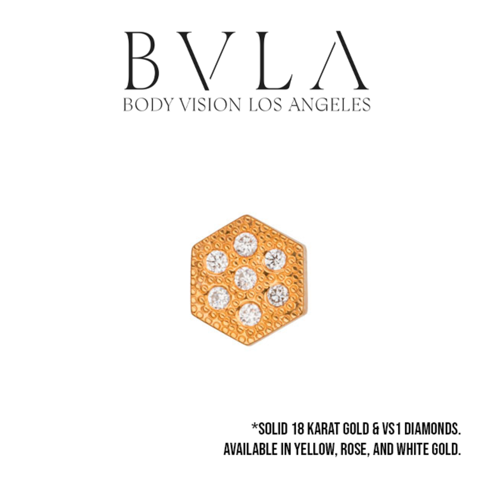 BVLA BVLA "Pave Hexagon" threaded end with 7x 1.0 VS1 diamonds