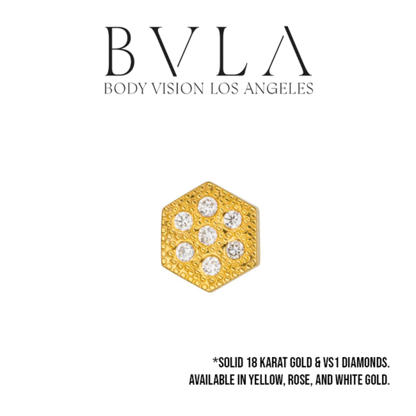 BVLA BVLA "Pave Hexagon" threaded end with 7x 1.0 VS1 diamonds