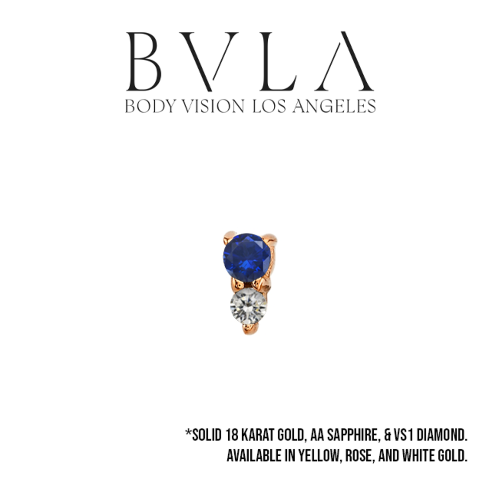 BVLA BVLA "Jeanie 2" press fit end with 2.0 AA Sapphire and 1.5 VS1 diamond