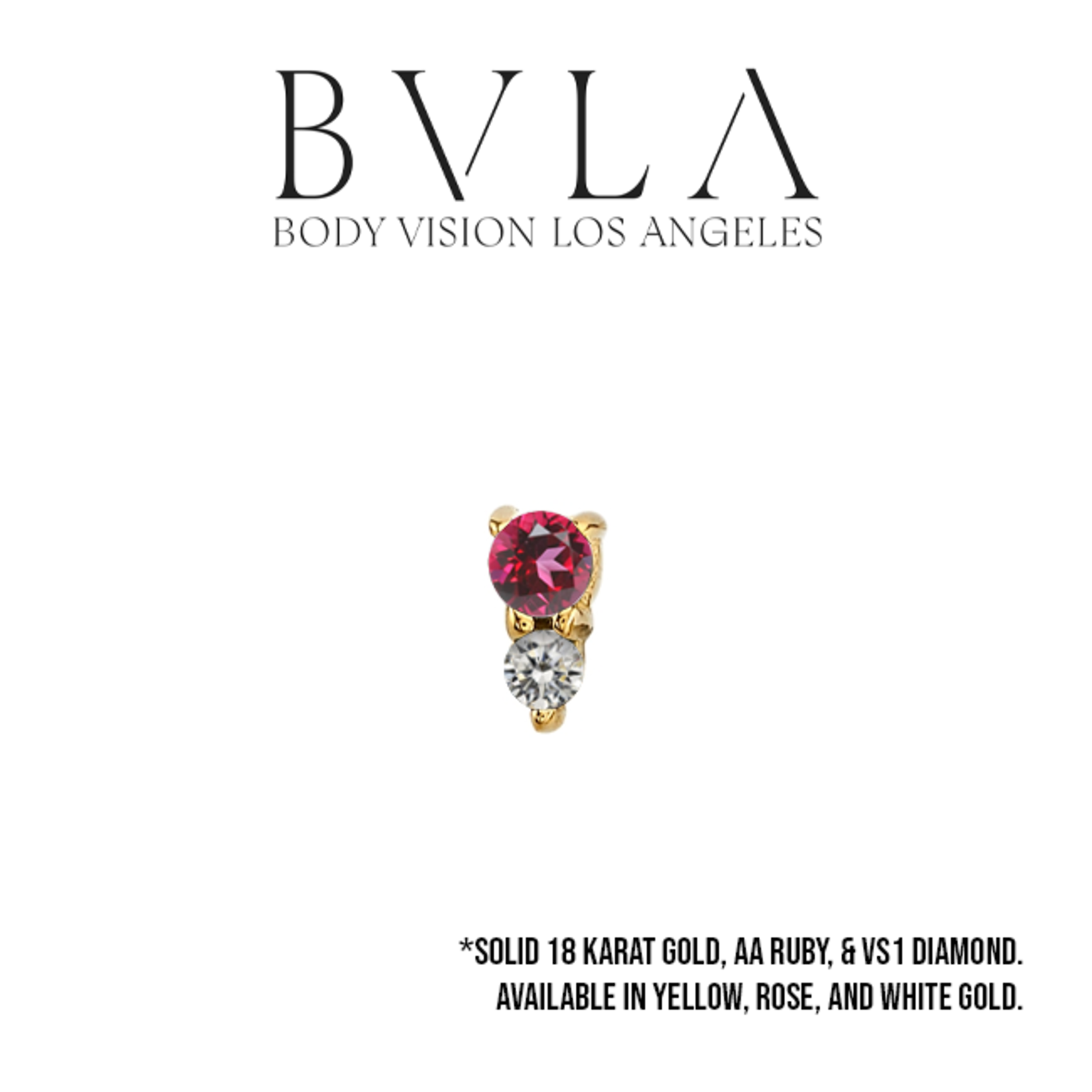 BVLA BVLA 4.0x2.0mm "Jeanie 2" press-fit end with 2.0mm AA Ruby and 1.5mm VS1 Diamond