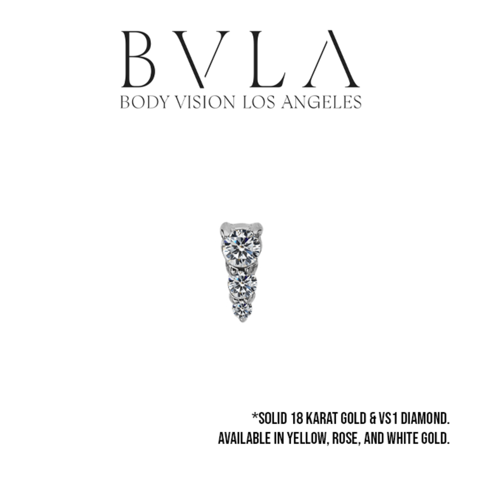 BVLA BVLA "Jeanie 3" press fit end with 2.0, 1.5, and 1.0 VS1 Diamonds