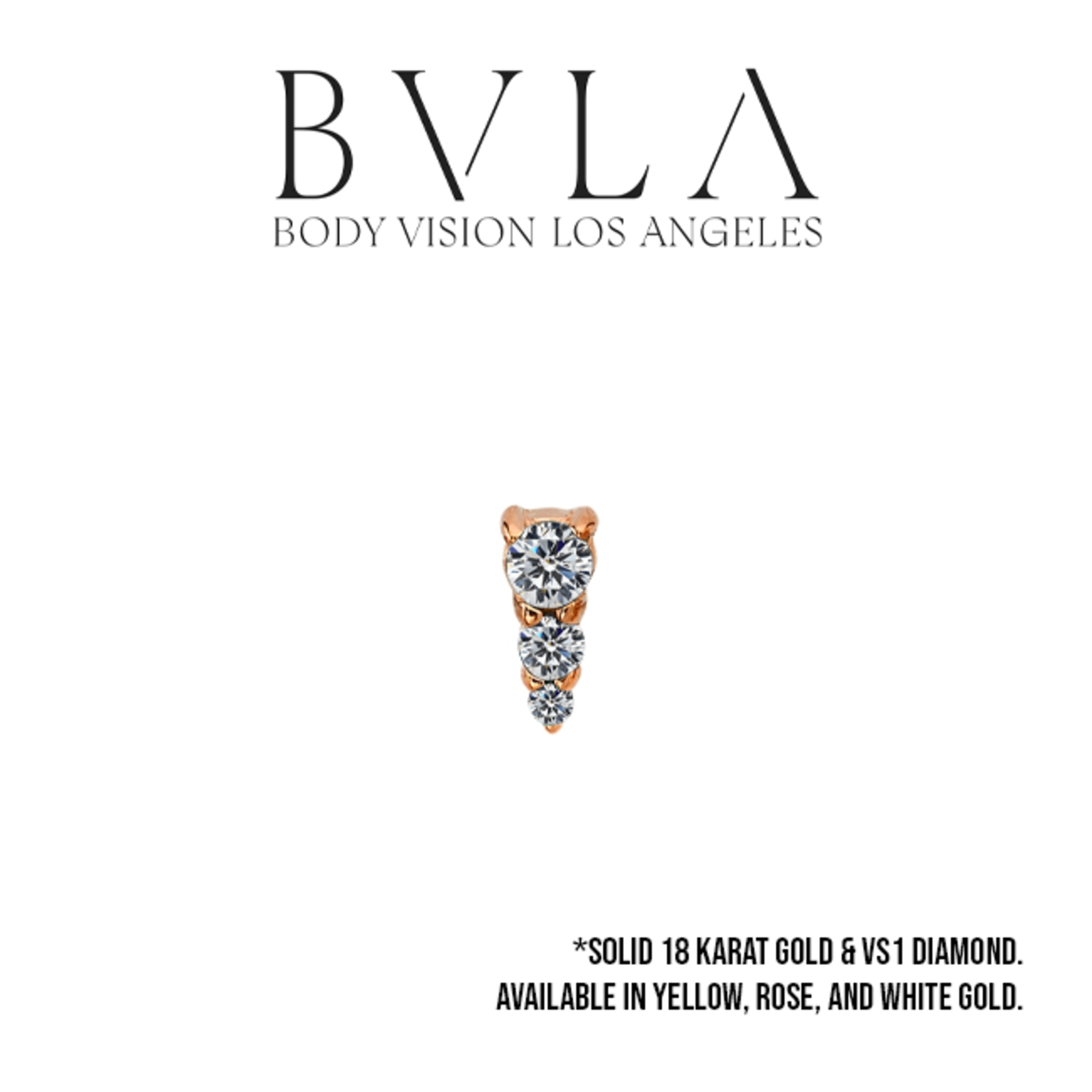 BVLA BVLA "Jeanie 3" press fit end with 2.0, 1.5, and 1.0 VS1 Diamonds