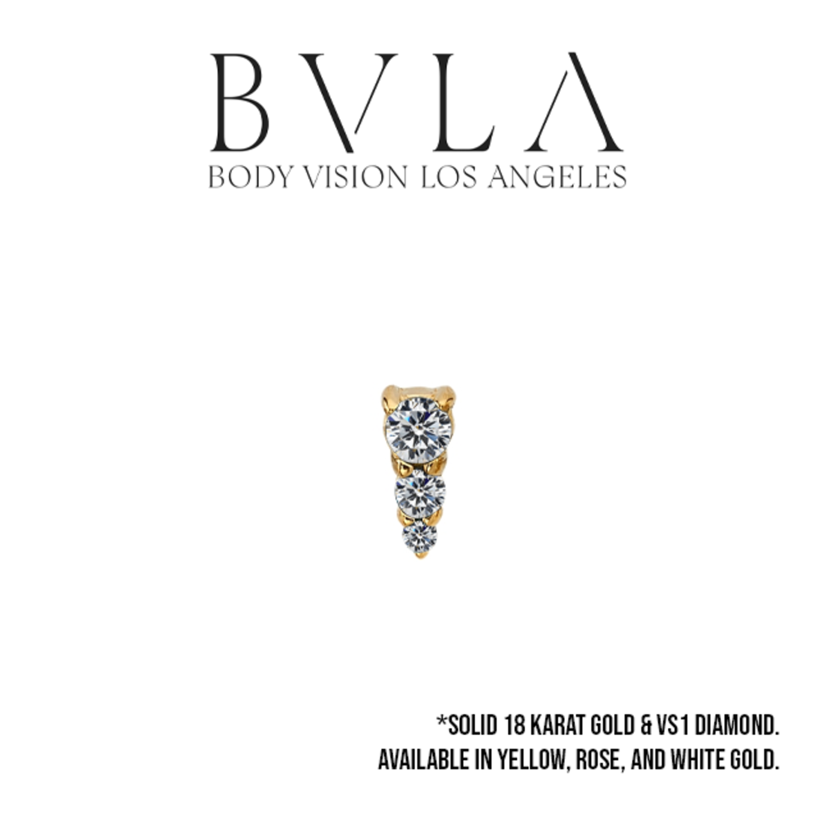 BVLA BVLA "Jeanie 3" press fit end with 2.0, 1.5, and 1.0 VS1 Diamonds