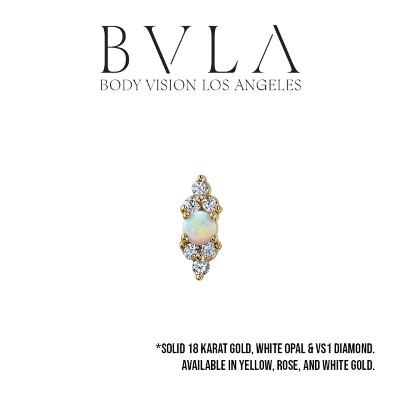 BVLA BVLA "Embrace" threaded end with 6x 1.0 VS1 diamond and 2.0 AAA white opal