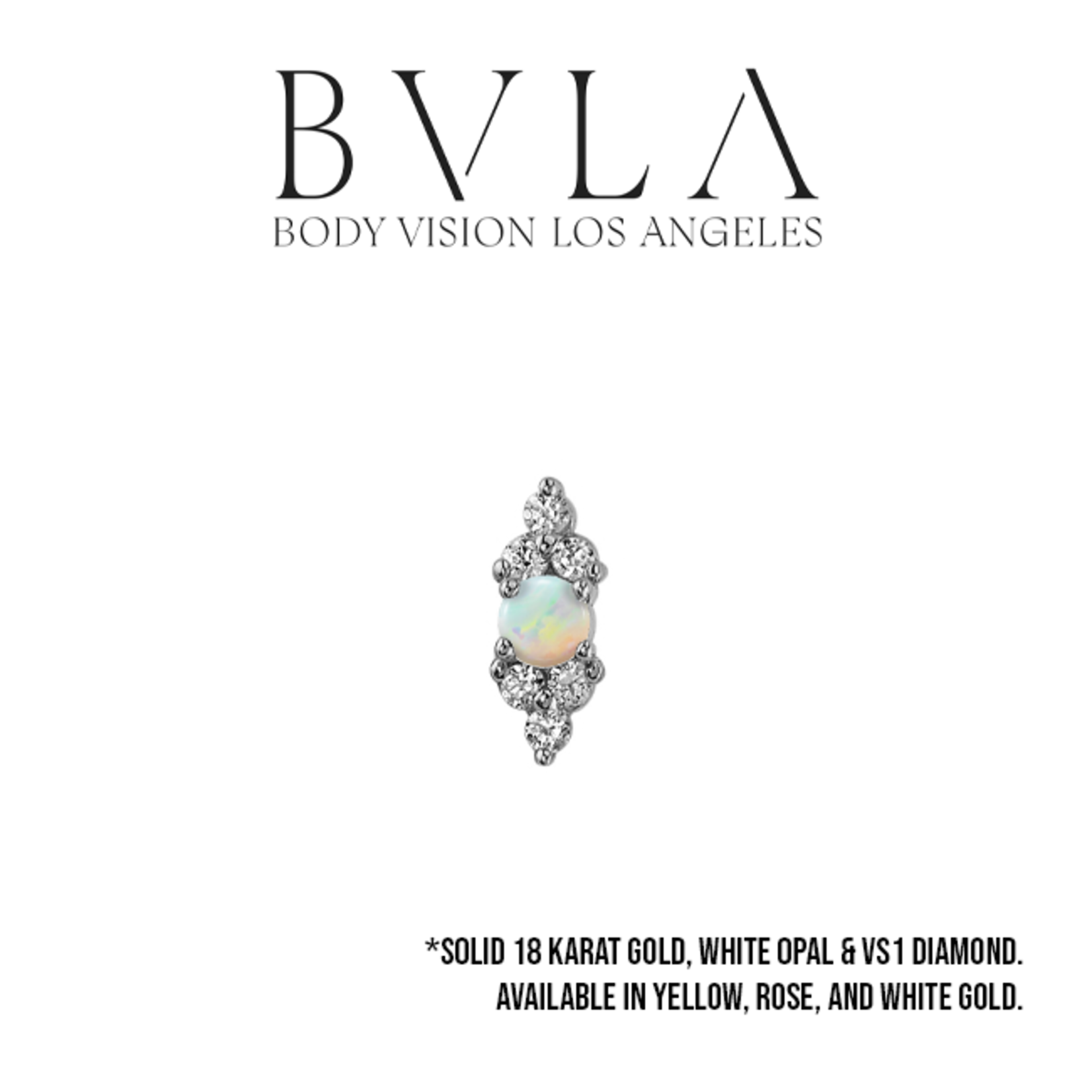 BVLA BVLA "Embrace" threaded end with 6x 1.0 VS1 diamond and 2.0 AAA white opal
