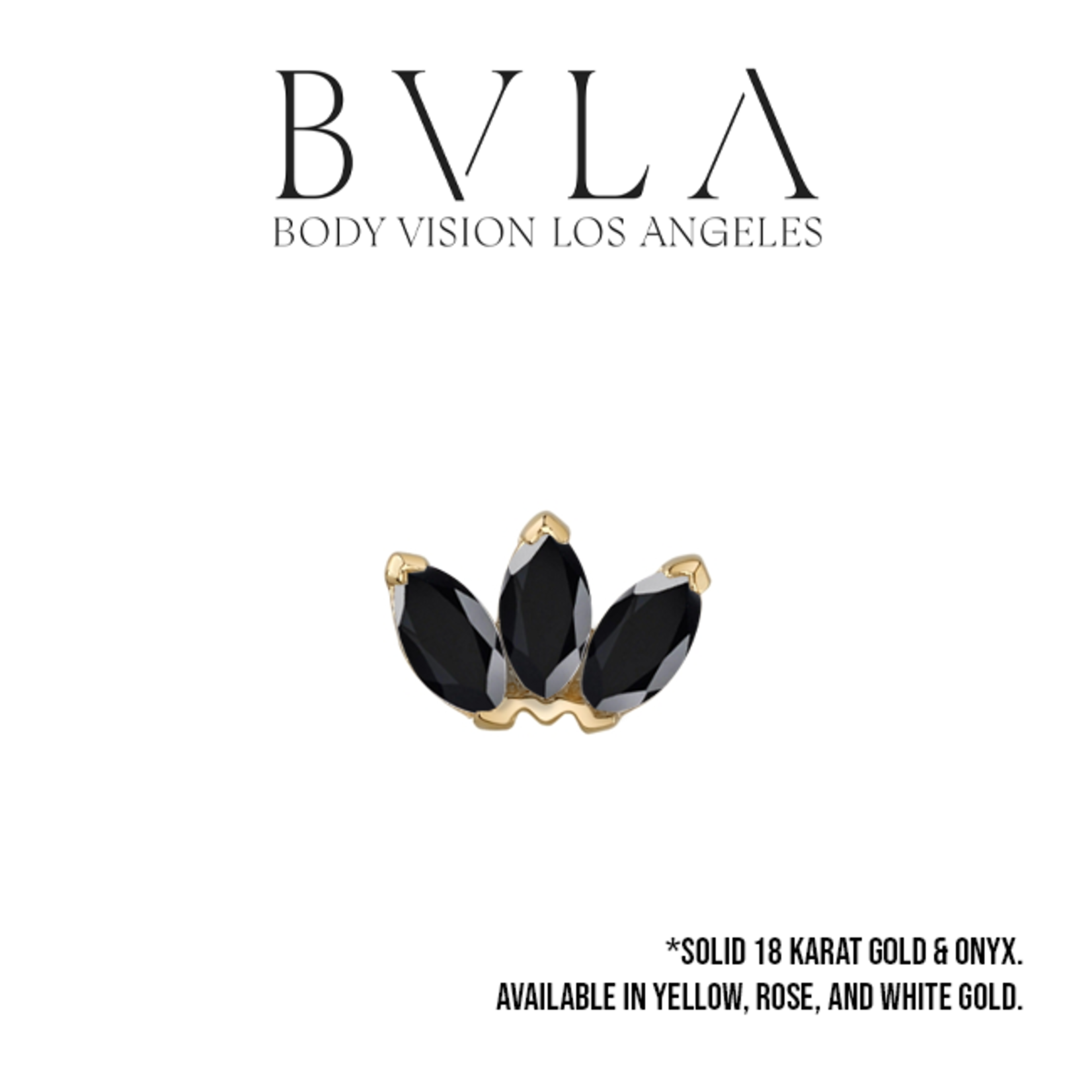BVLA BVLA "Marquise Fan" press fit end with faceted Onyx