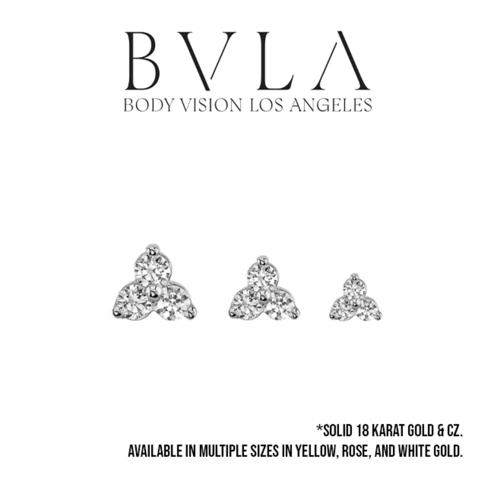 BVLA BVLA tri prong cluster threaded end with CZ