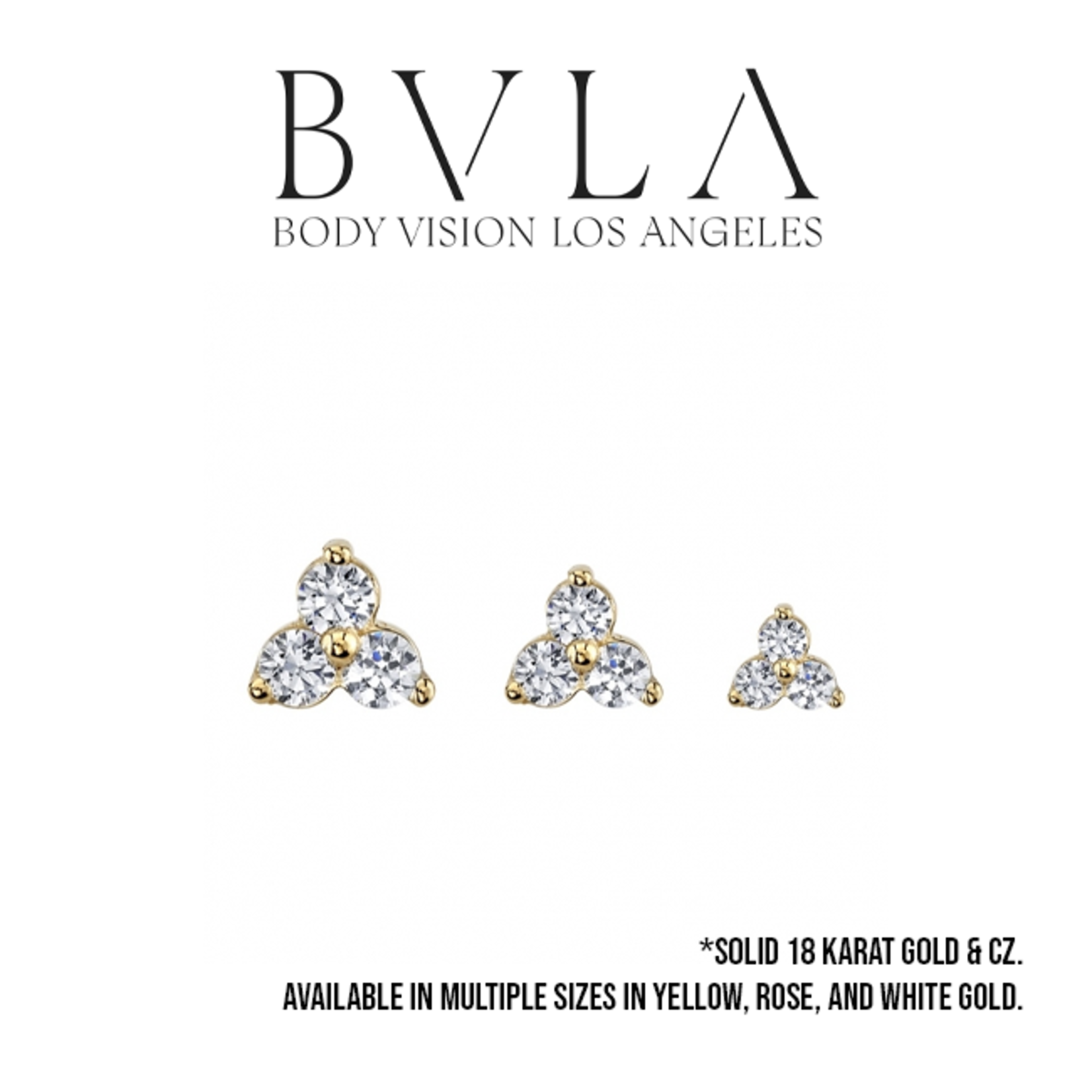 BVLA BVLA tri prong cluster threaded end with CZ