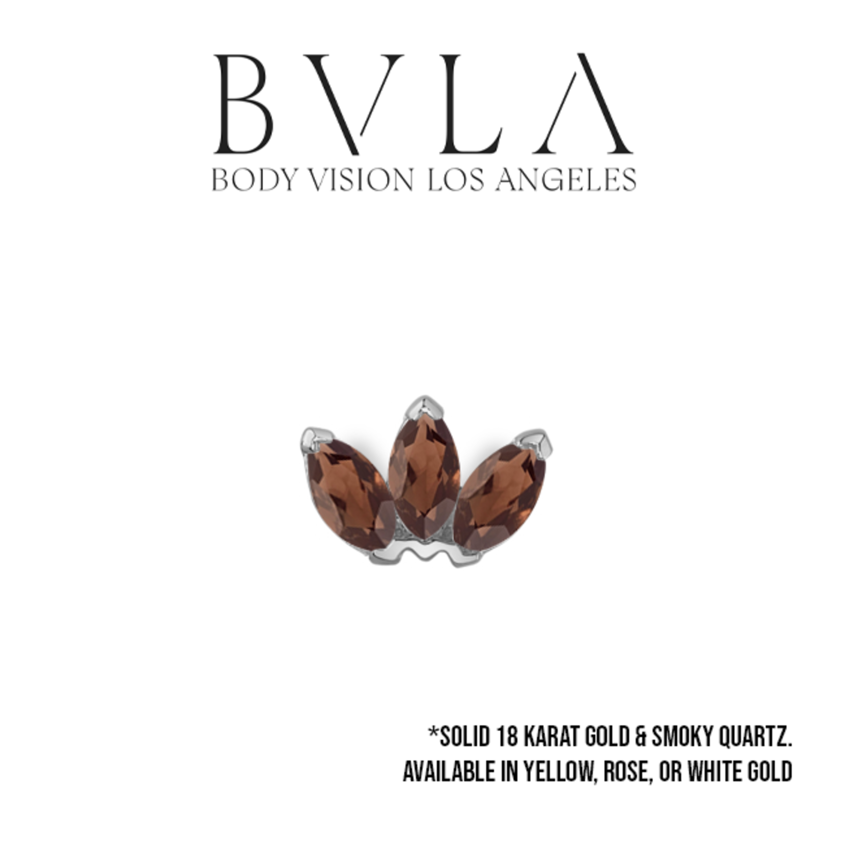 BVLA BVLA "Marquise Fan"press fit end with 3x 1.5x3 Smoky Quartz