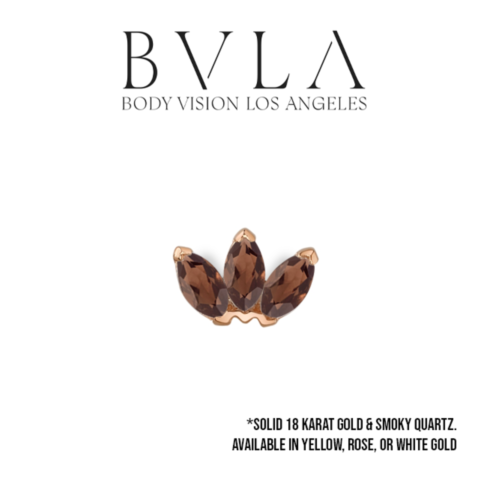 BVLA BVLA "Marquise Fan"press fit end with 3x 1.5x3 Smoky Quartz