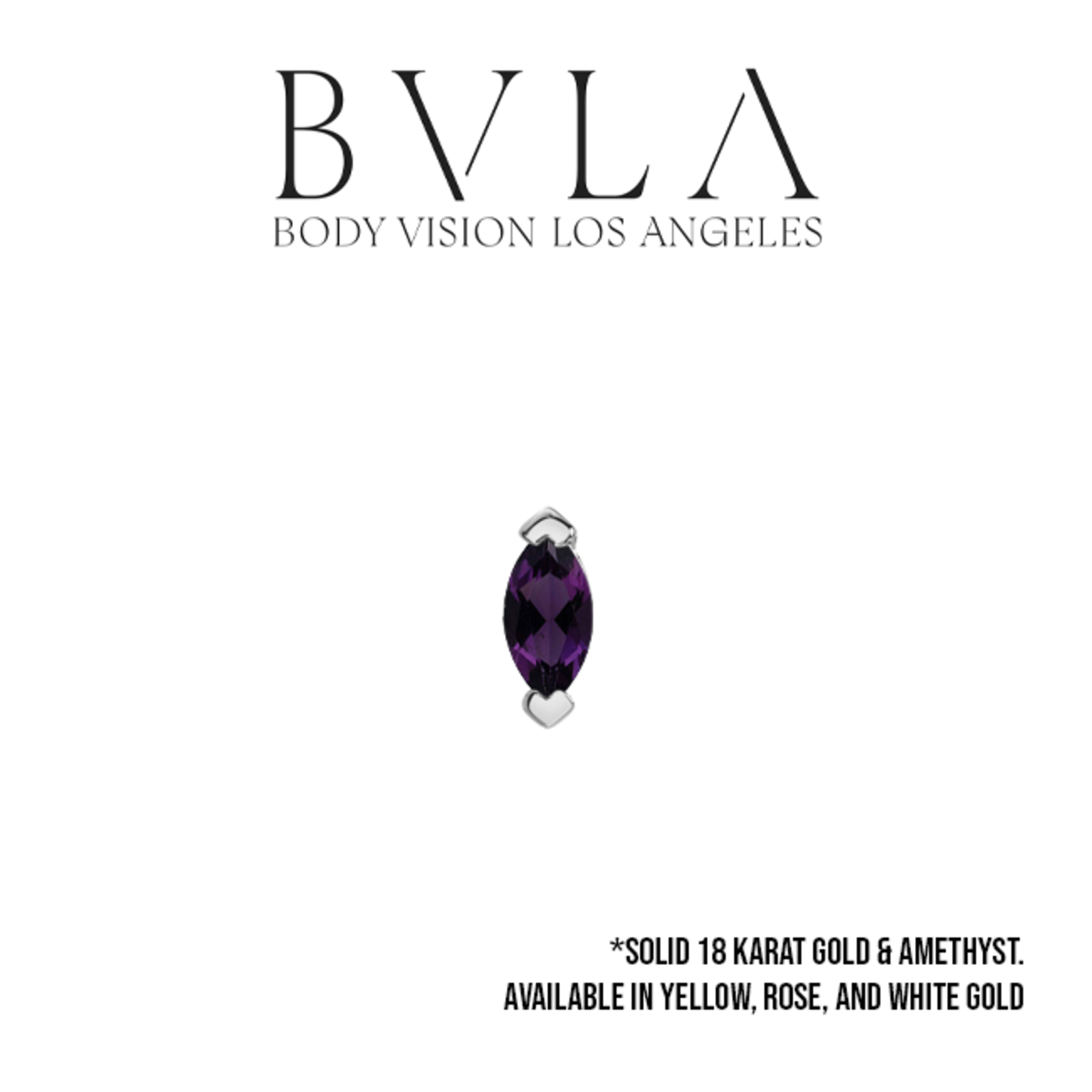 BVLA BVLA "V-Prong Marquise" press fit end with 3x1.5 AA Amethyst.