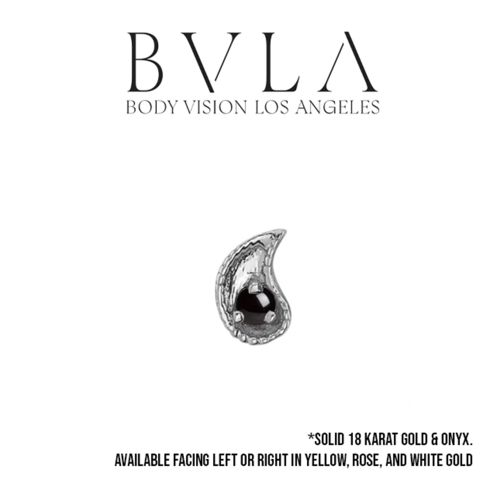 BVLA BVLA Paisley press-fit end with 1.75mm Onyx Cabochon