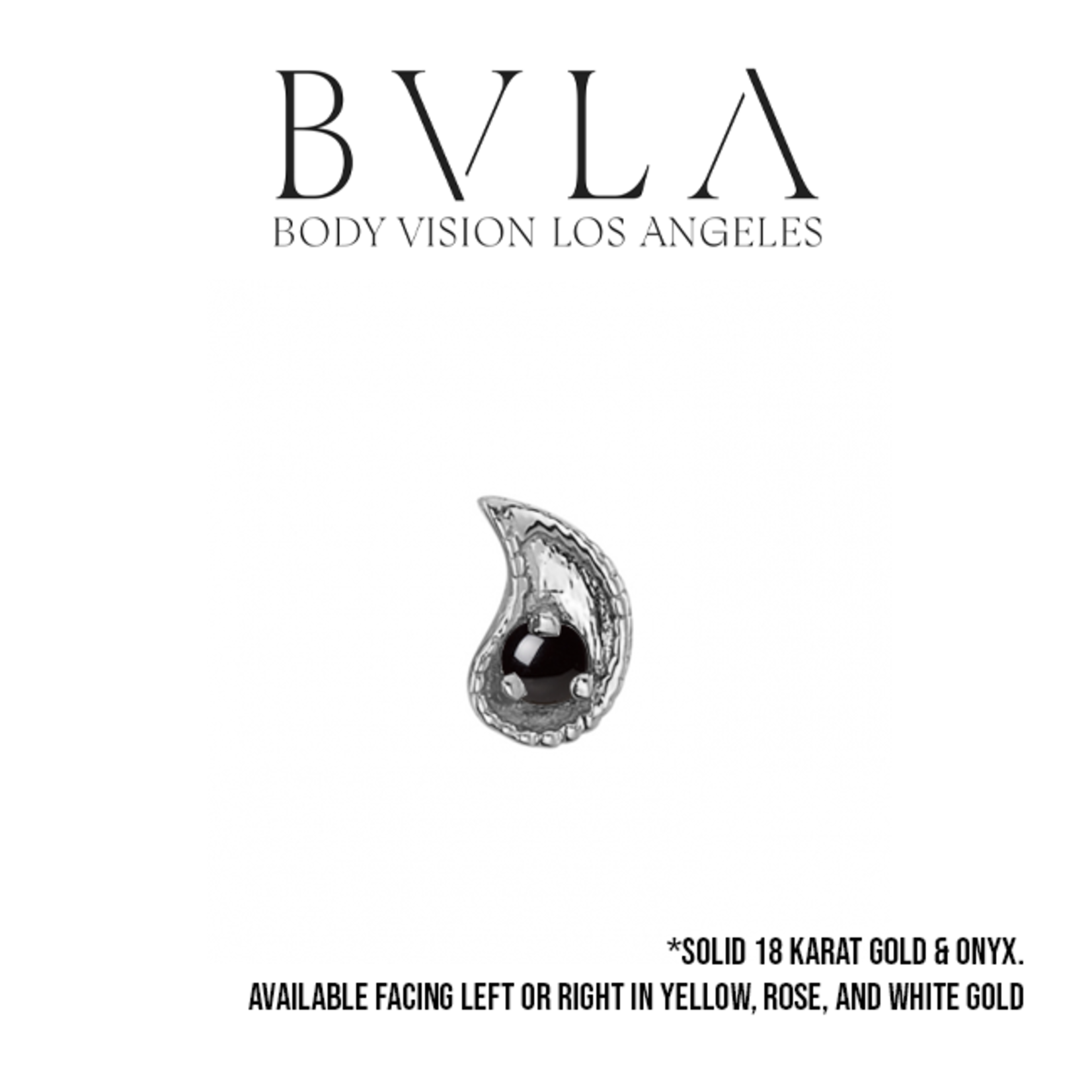 BVLA BVLA Paisley press-fit end with 1.75mm Onyx Cabochon