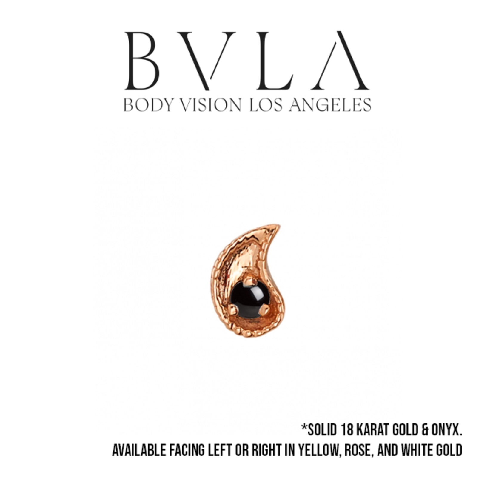 BVLA BVLA Paisley press-fit end with 1.75mm Onyx Cabochon