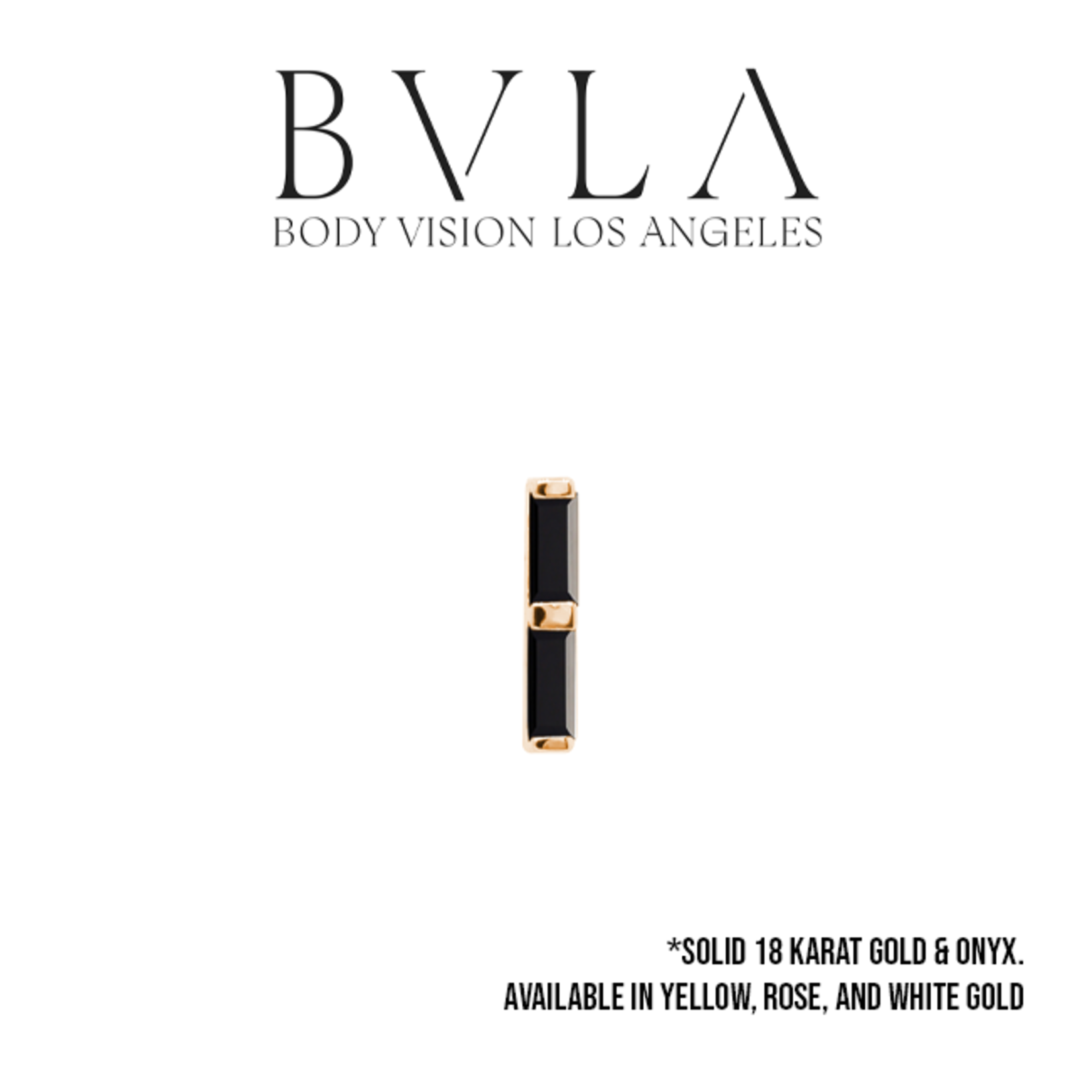 BVLA BVLA 5.0x1.25mm "Rosalia" press-fit end with 2x 2.5x1.0mm Onyx