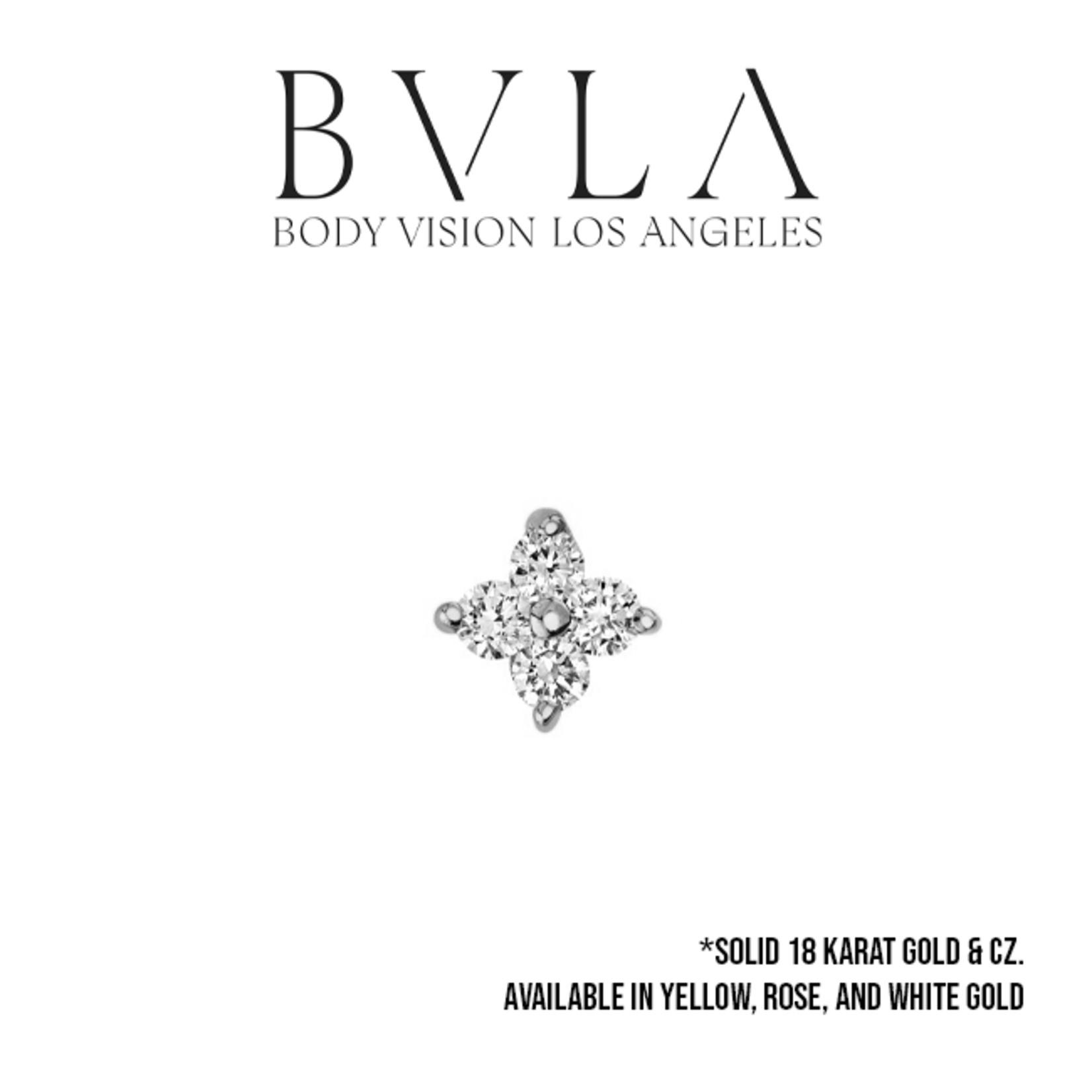 BVLA BVLA 3.5 Quad prong cluster press fit end with 4x 1.25 CZ