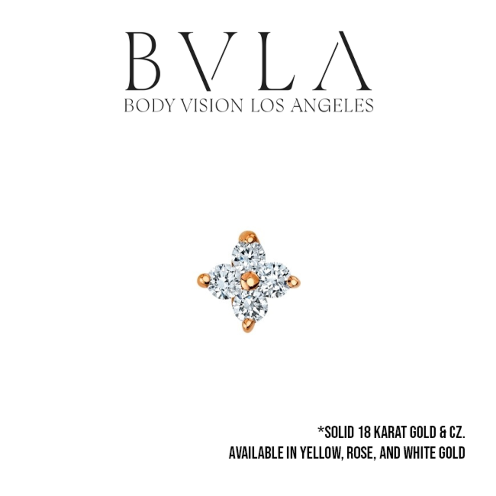 BVLA BVLA 3.5 Quad prong cluster press fit end with 4x 1.25 CZ