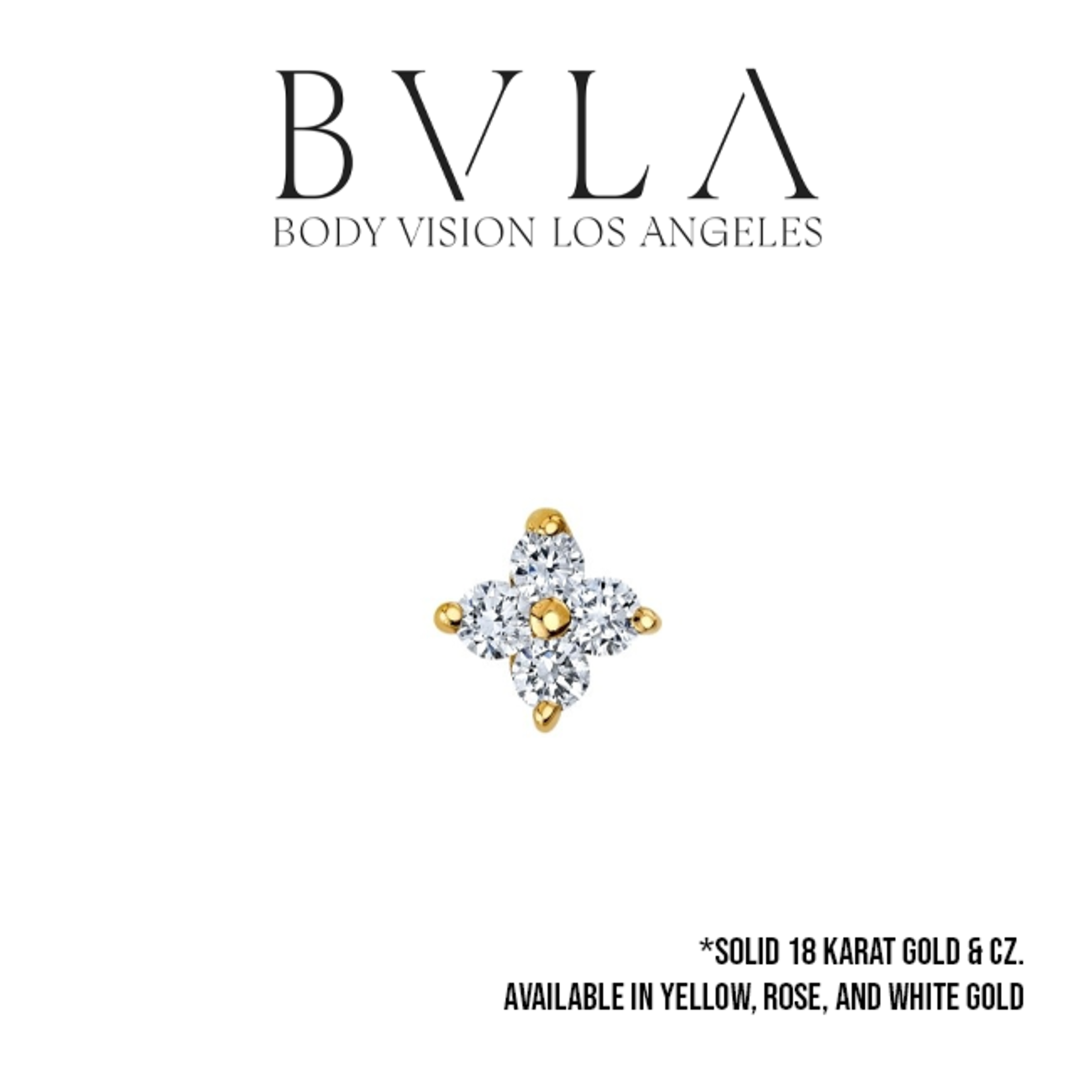 BVLA BVLA 3.5 Quad prong cluster press fit end with 4x 1.25 CZ