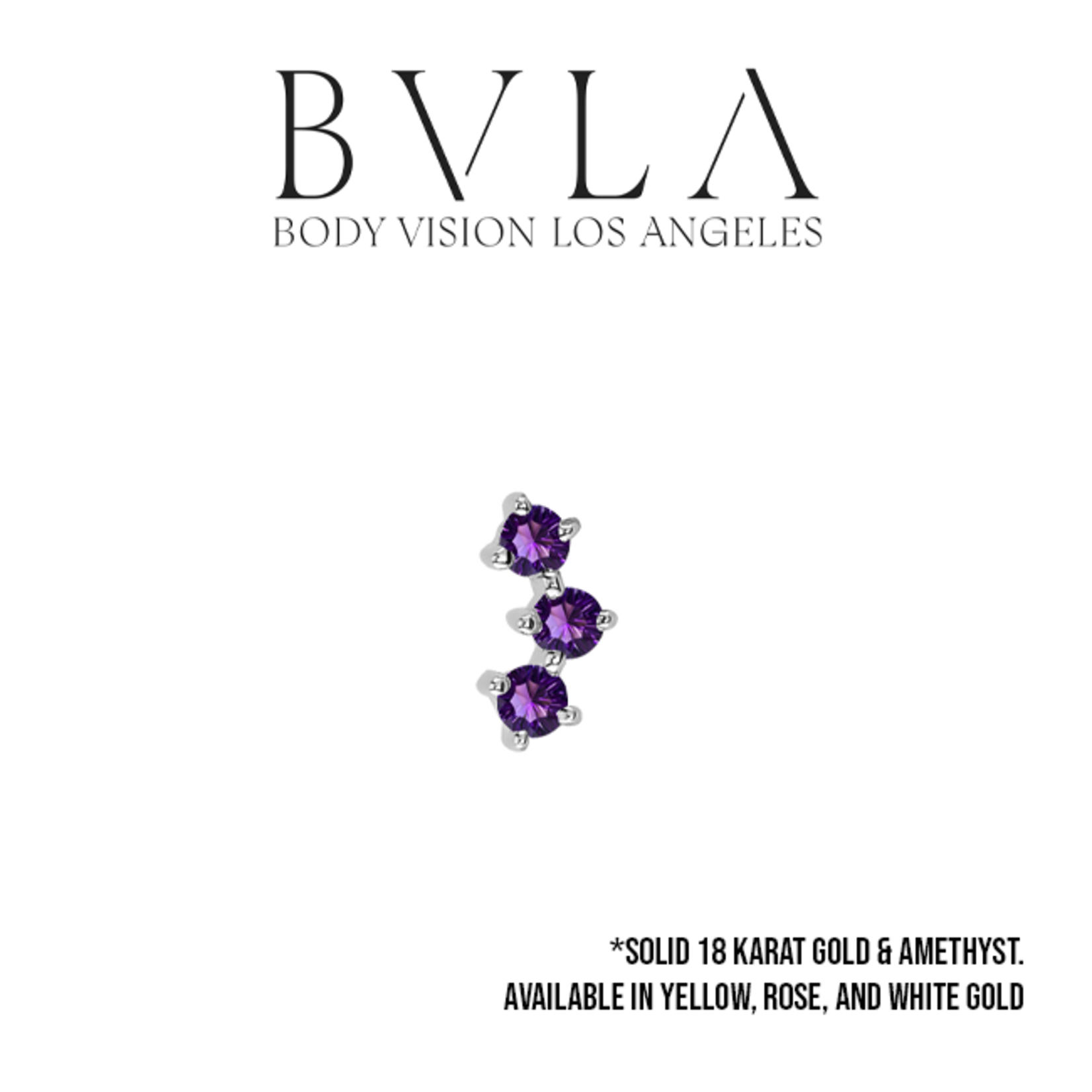 BVLA BVLA "Muse" press fit end with 3x 1.0 AA Amethyst