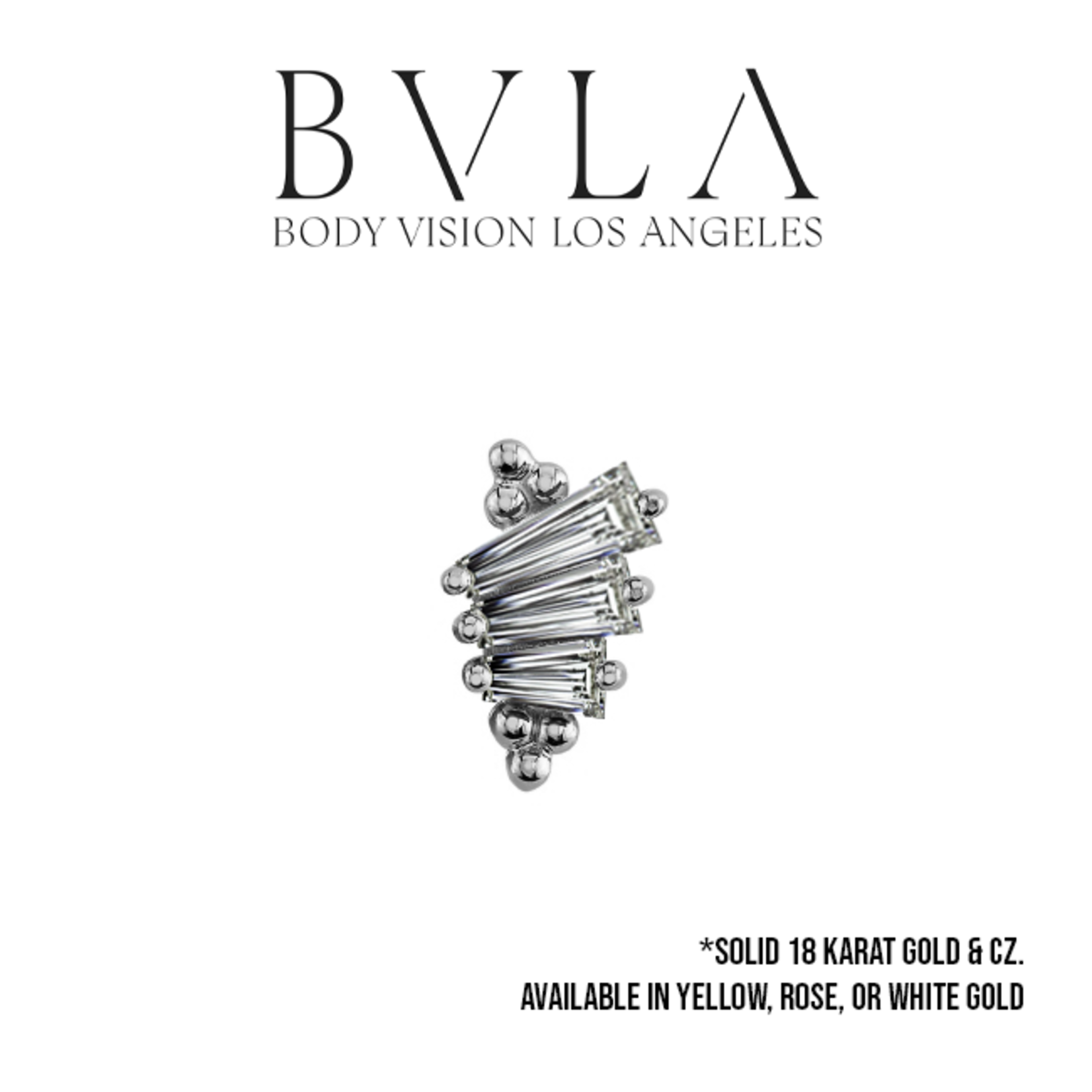 BVLA BVLA "Devotion" threaded end with 3x2x1, 4x2x1, and 5x2x1 tapered CZ