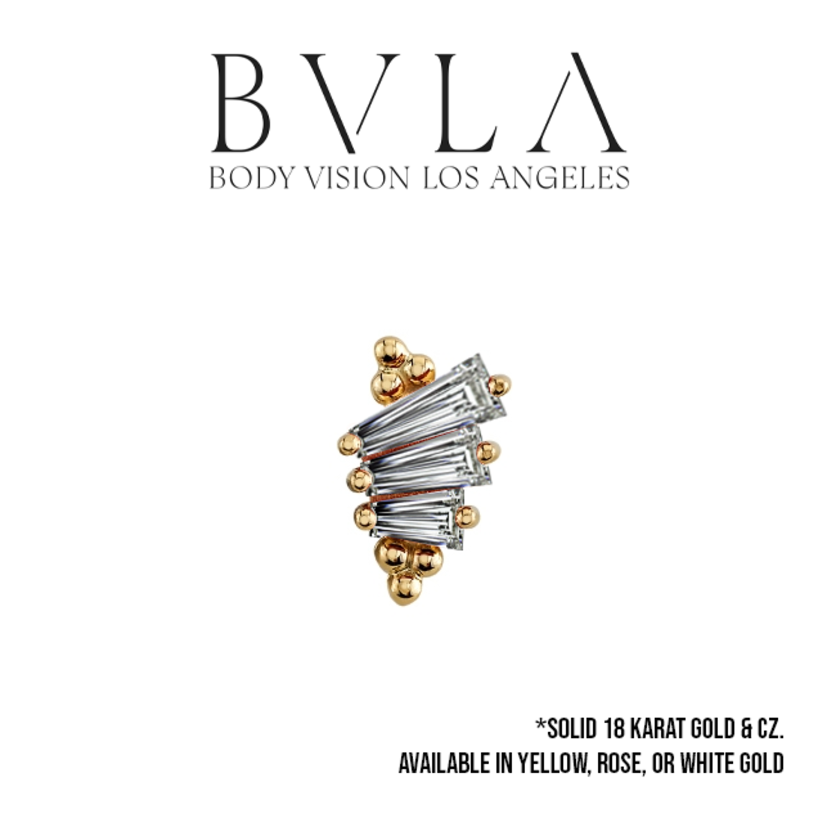 BVLA BVLA "Devotion" threaded end with 3x2x1, 4x2x1, and 5x2x1 tapered CZ