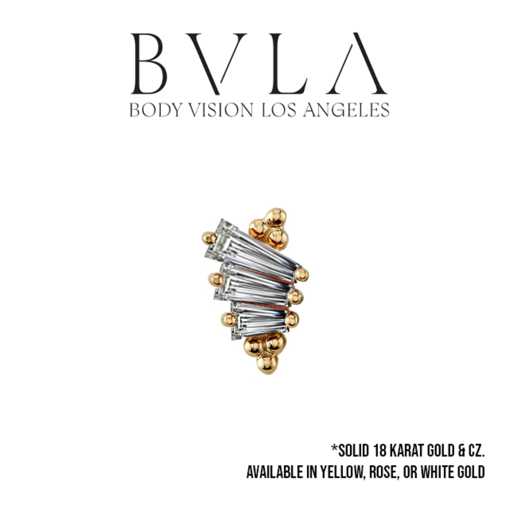BVLA BVLA "Devotion" threaded end with 3x2x1, 4x2x1, and 5x2x1 tapered CZ