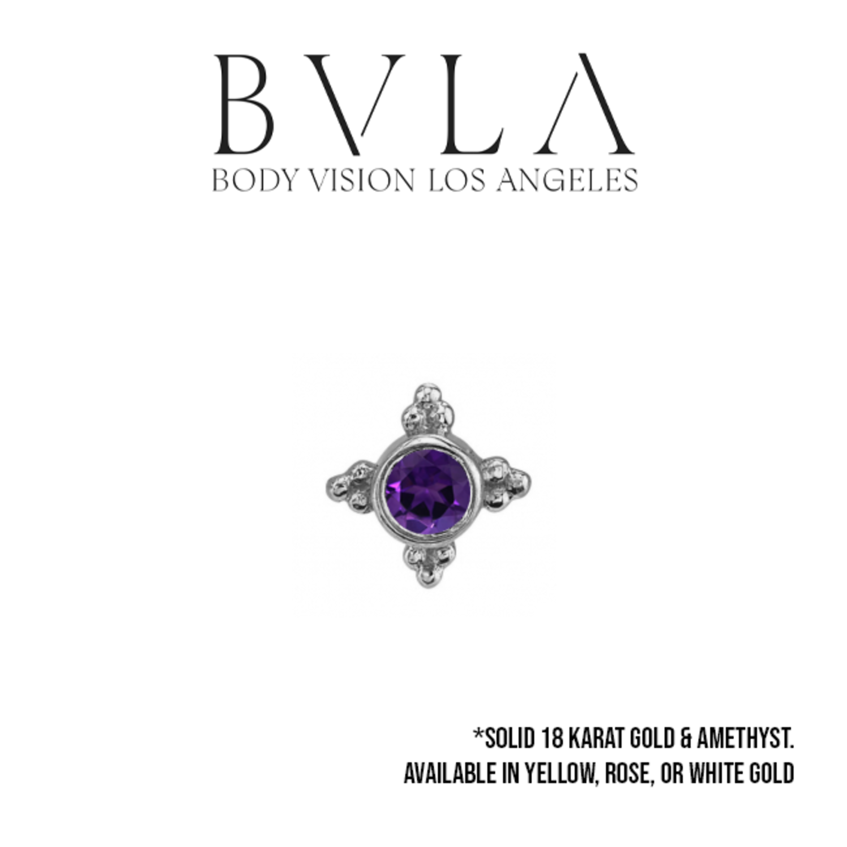 BVLA BVLA "Mini Kandy" press-fit end with bezel-set AA Amethyst