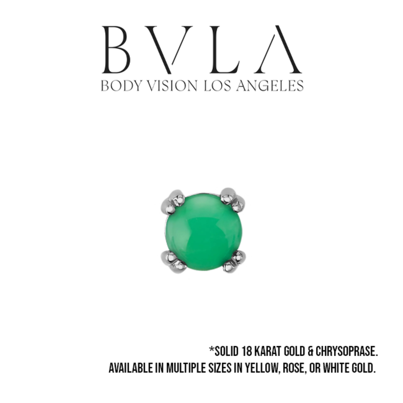 BVLA BVLA "Round Cab Prong" press fit end with chrysoprase
