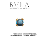 BVLA BVLA "Round Cab Prong" Press-Fit End with London Blue Topaz Cabochon