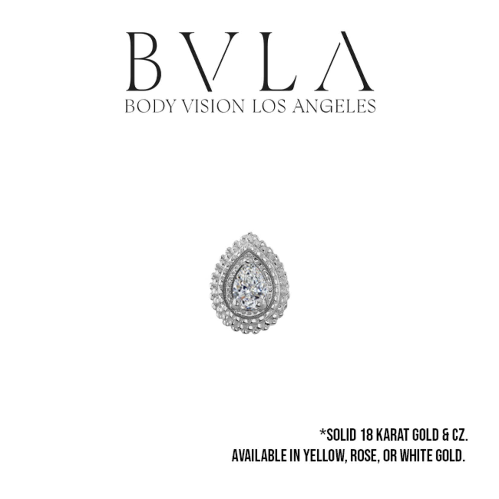 BVLA BVLA 7x5 "Tiny Afghan Pear" threaded end with 3x2 CZ