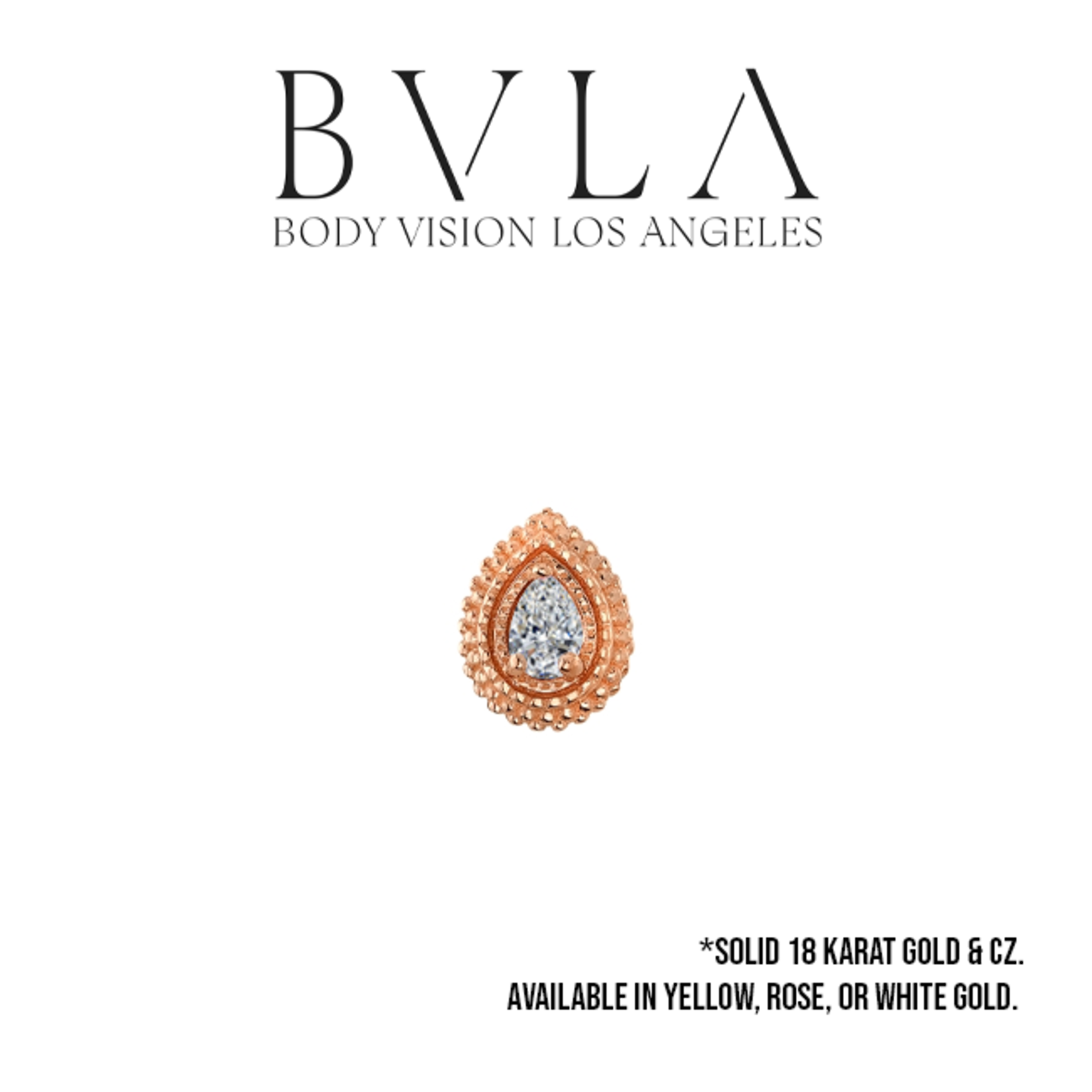BVLA BVLA 7x5 "Tiny Afghan Pear" threaded end with 3x2 CZ