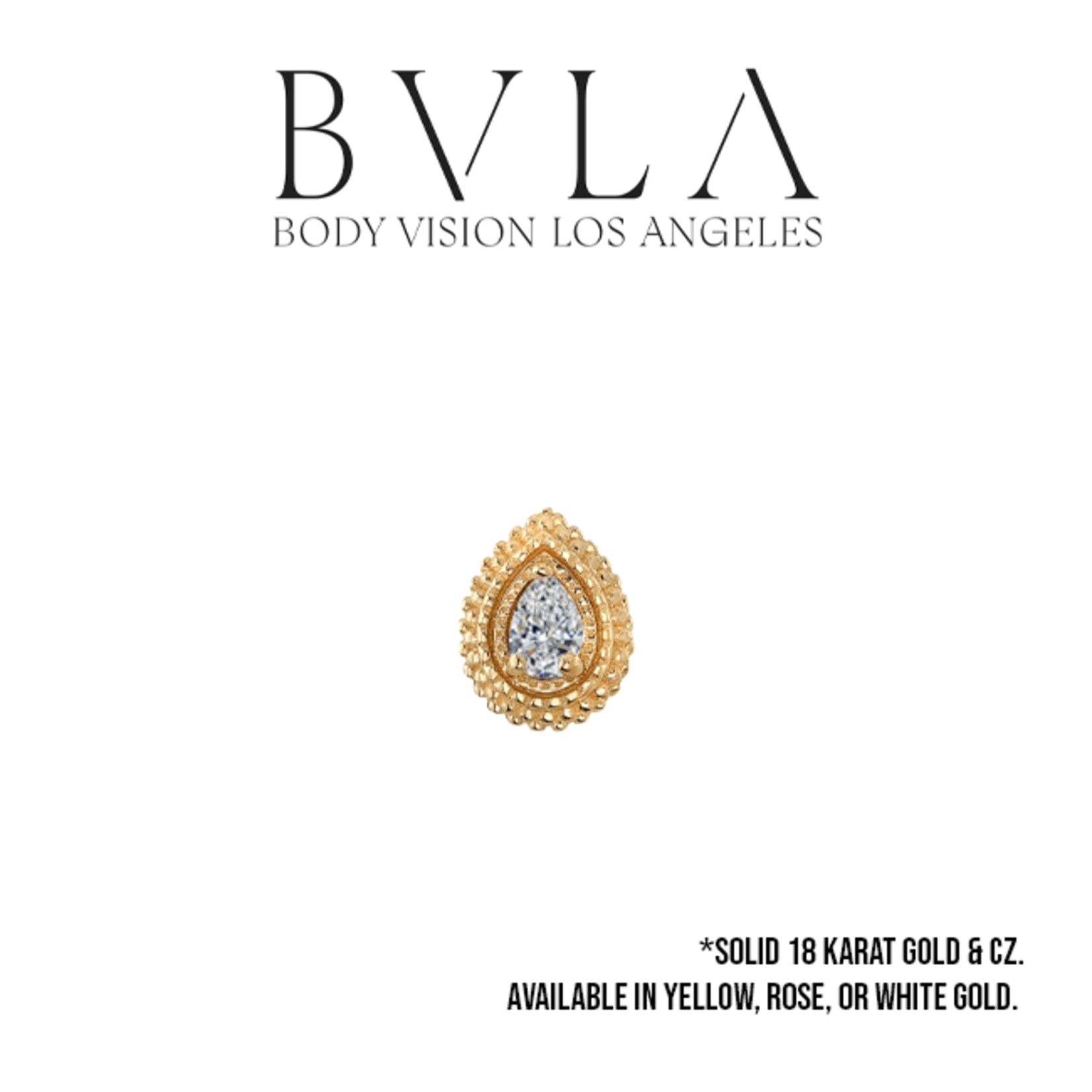 BVLA BVLA 7x5 "Tiny Afghan Pear" threaded end with 3x2 CZ