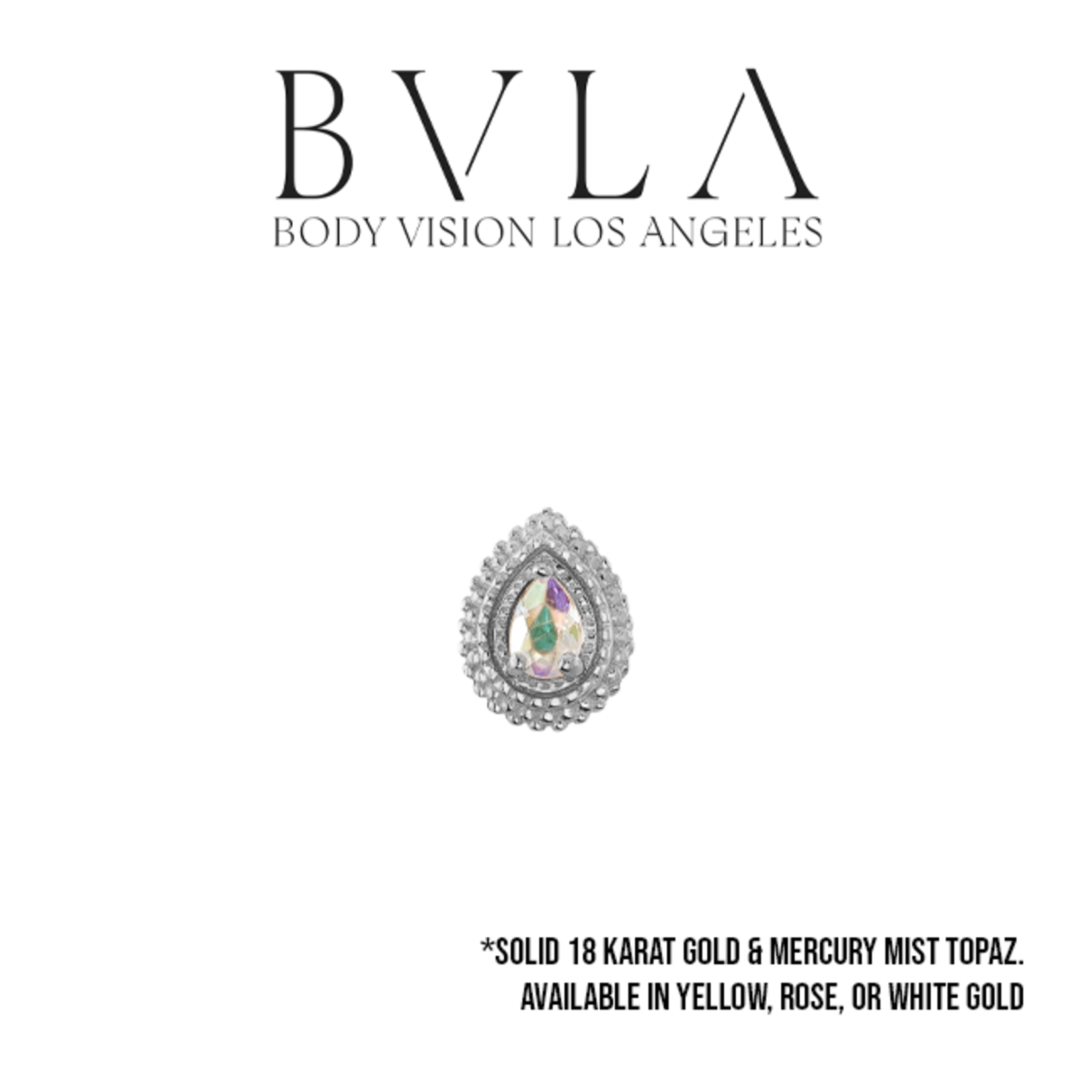 BVLA BVLA 8x6 "Mini Afghan Pear" threaded end with 4x2.5 Mercury Mist Topaz