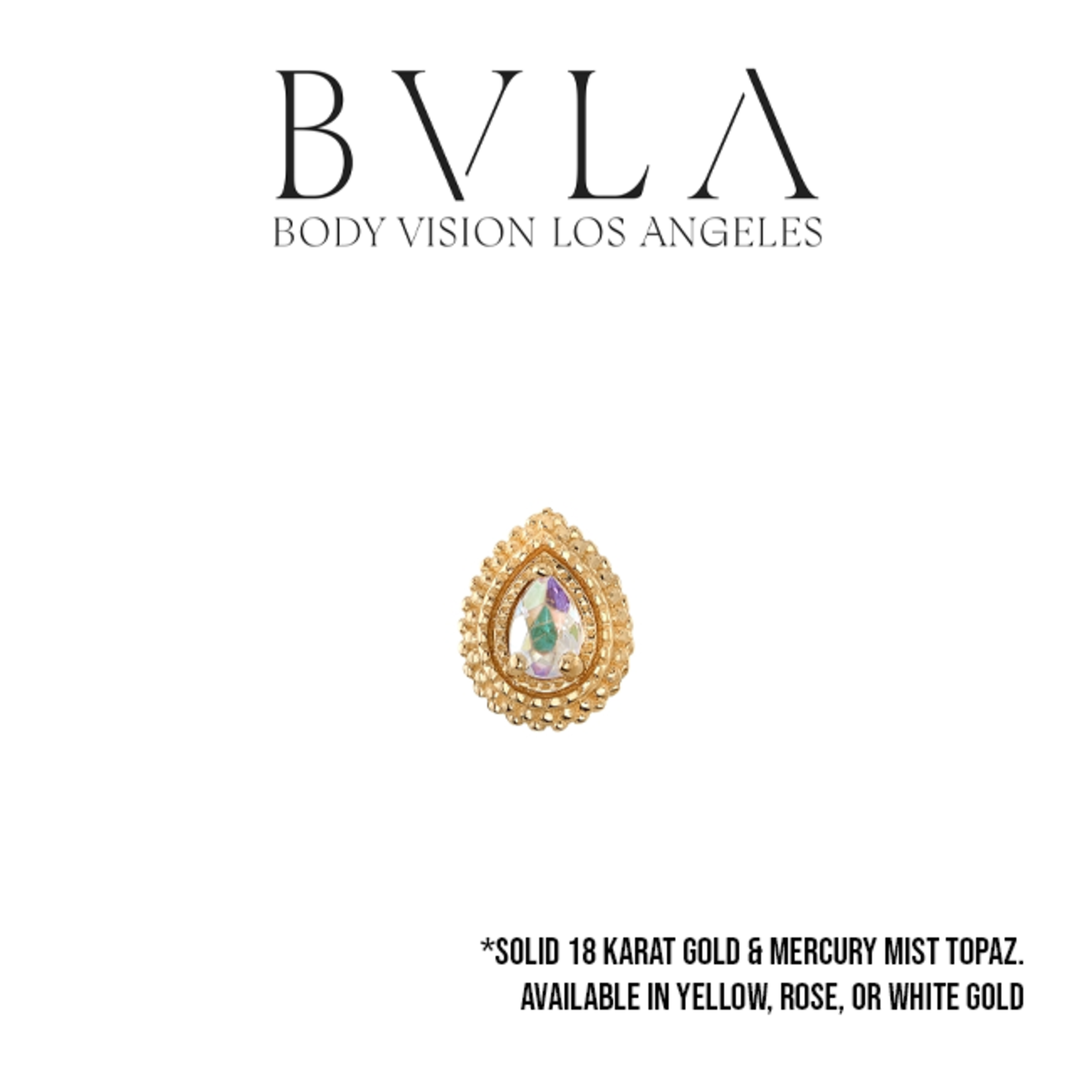 BVLA BVLA 8x6 "Mini Afghan Pear" threaded end with 4x2.5 Mercury Mist Topaz