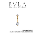 BVLA BVLA 14g "Classic Prong" Navel Curve with CZ