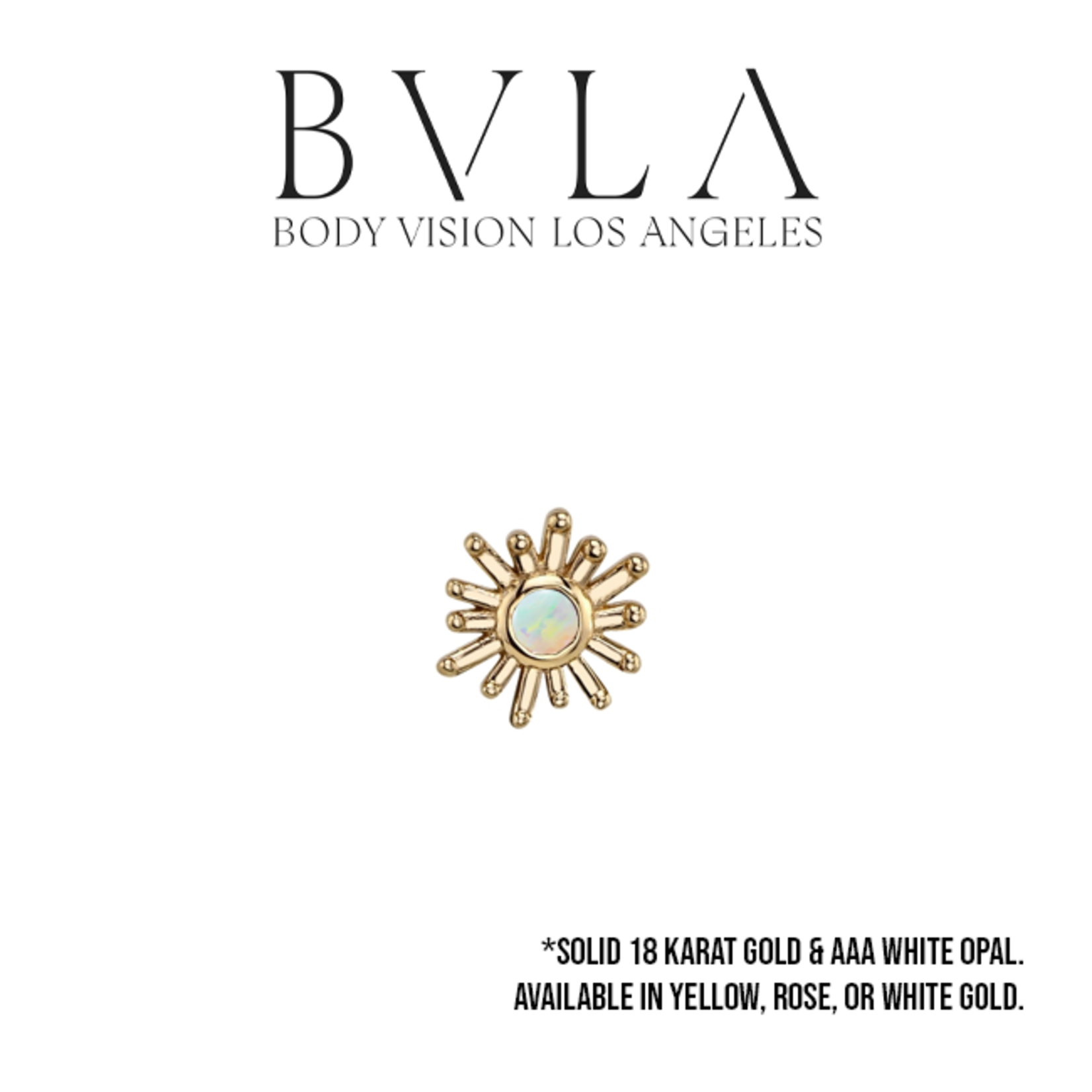 BVLA BVLA 4.0mm "Sunray" press-fit end with 1.5 AAA White Opal