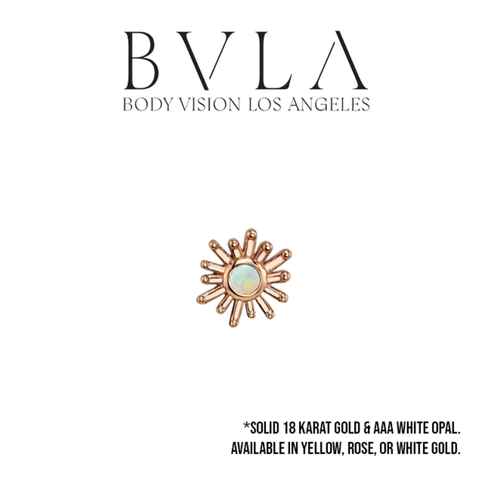 BVLA BVLA 4.0mm "Sunray" press-fit end with 1.5 AAA White Opal