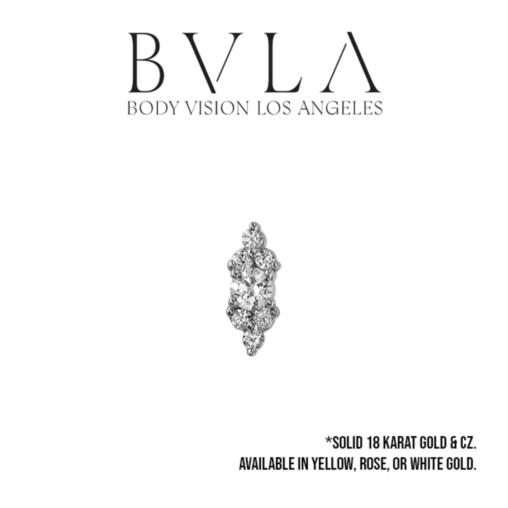 BVLA BVLA "Embrace" press-fit end with 2.0mm CZ & 6x 1.0mm CZ