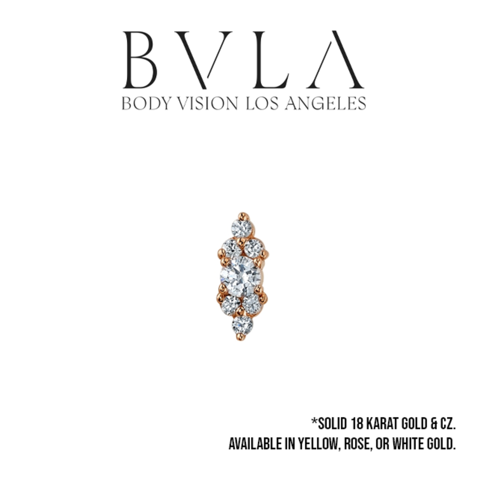 BVLA BVLA "Embrace" press fit end with 2.0 CZ & 6x 1.0 CZ