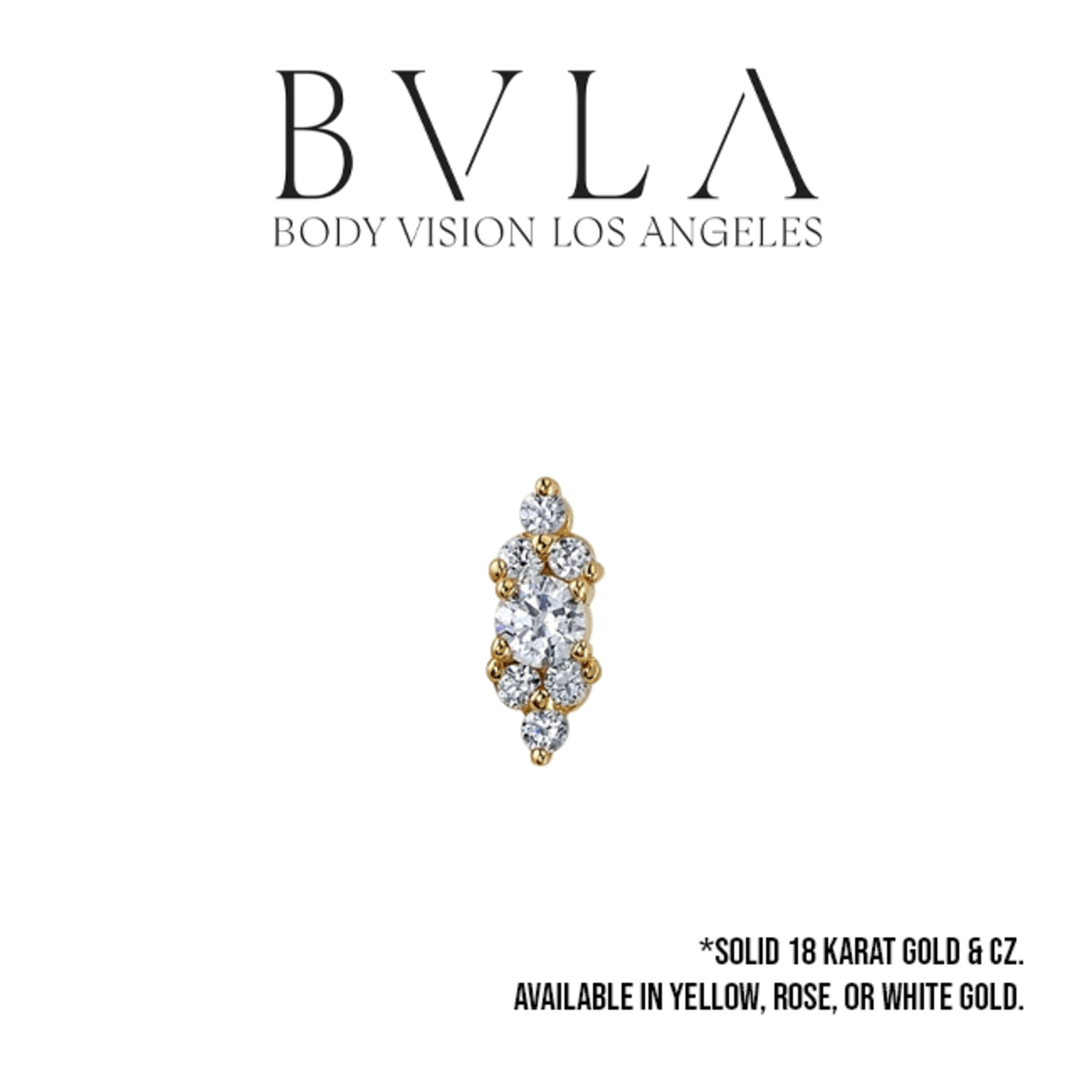 BVLA BVLA "Embrace" press fit end with 2.0 CZ & 6x 1.0 CZ