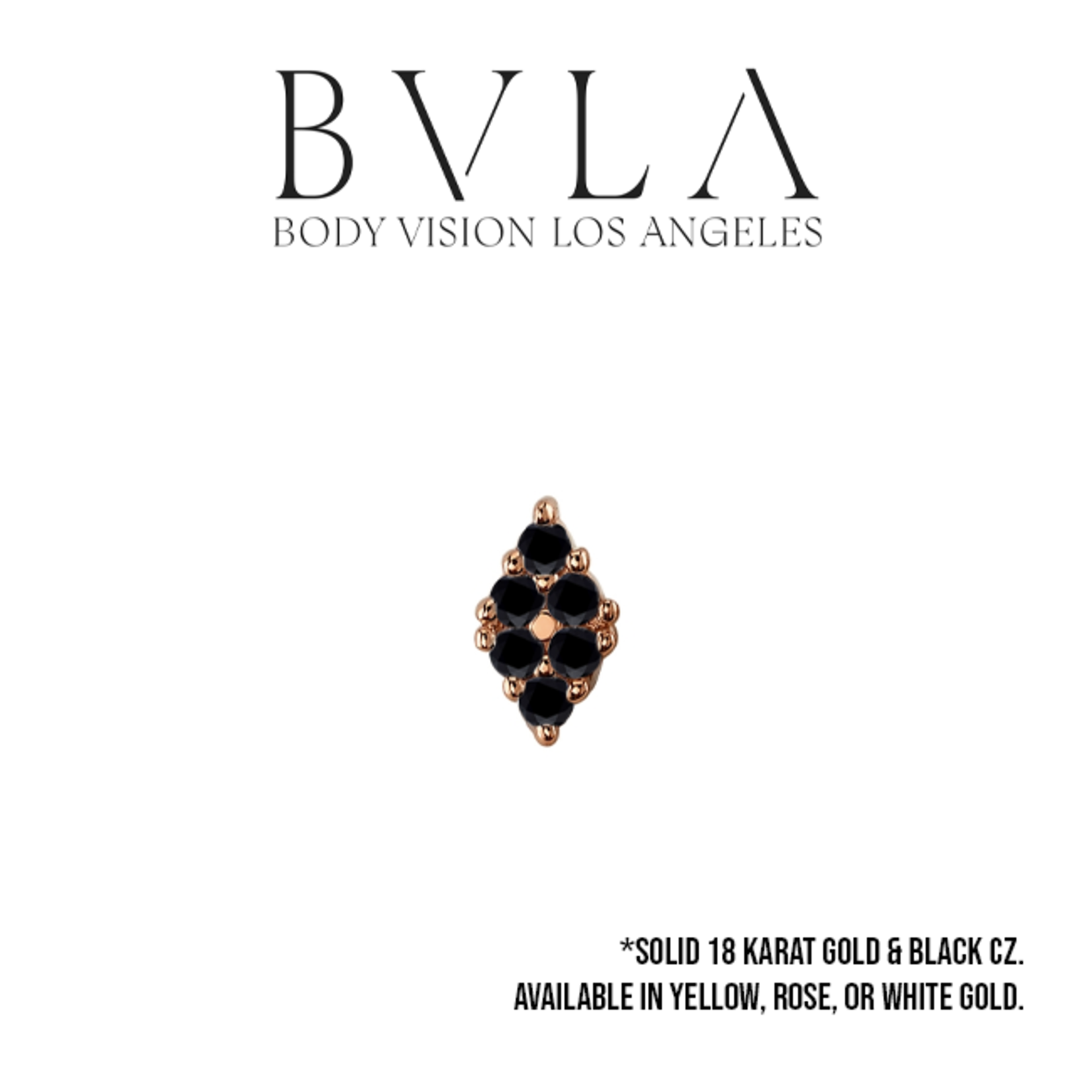 BVLA BVLA 4.7x2.7 "Oasis" press fit end with 6x 1.0 Black CZ