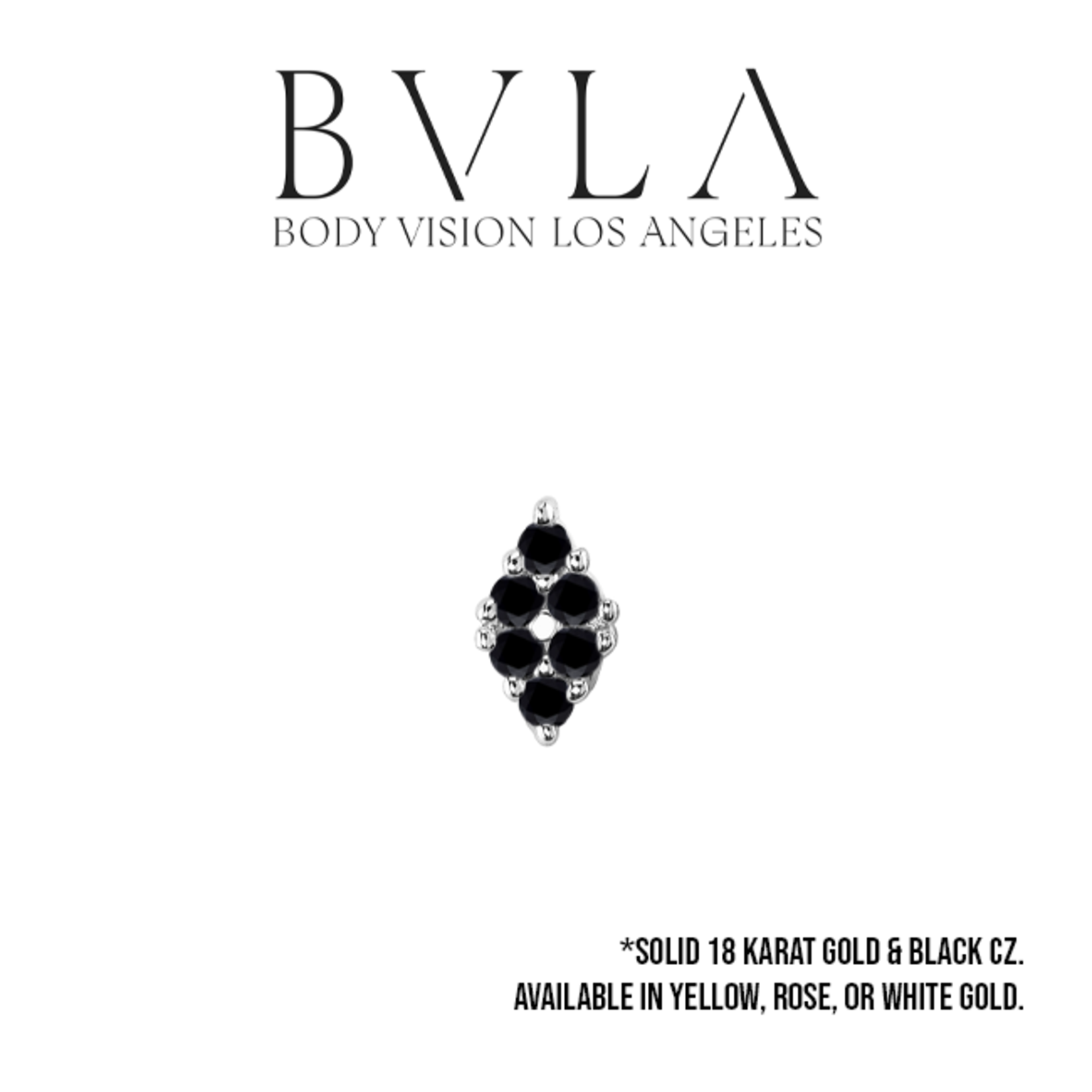 BVLA BVLA 4.7x2.7 "Oasis" press fit end with 6x 1.0 Black CZ
