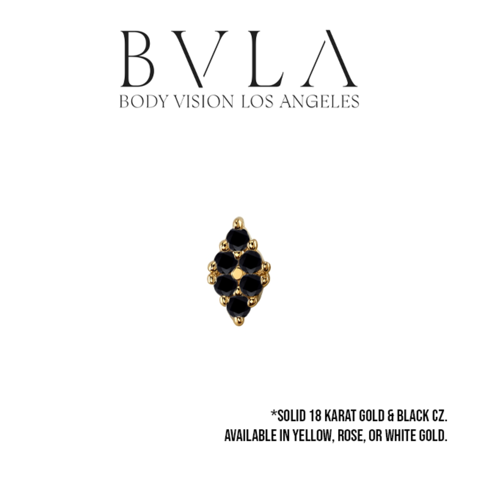 BVLA BVLA 4.7x2.7 "Oasis" press fit end with 6x 1.0 Black CZ