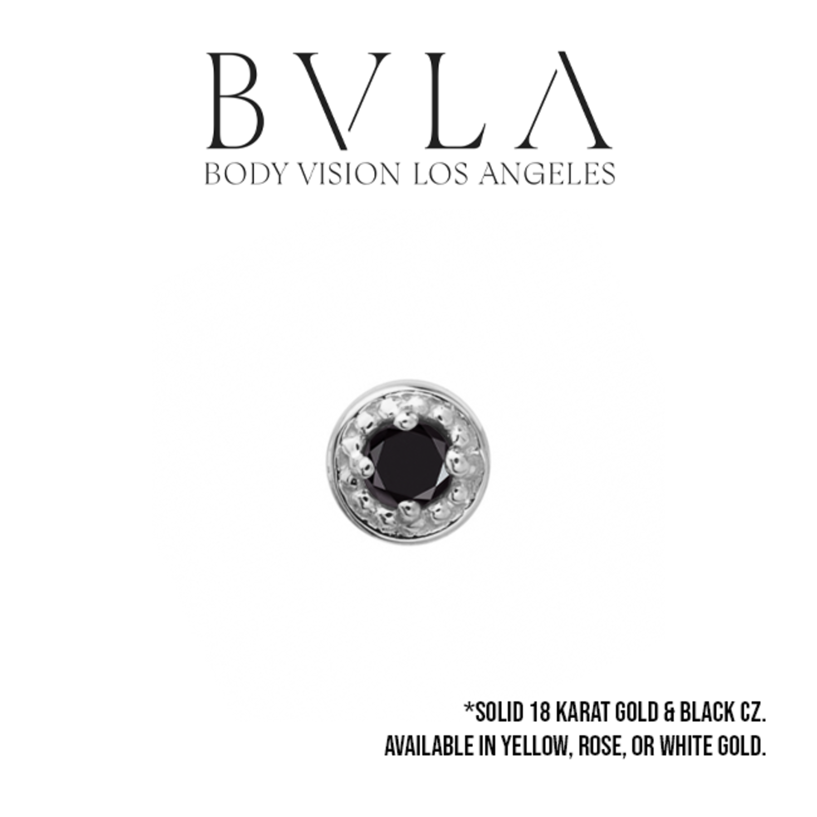 BVLA BVLA 4.0 "Milgrain Prong" press fit end with 2.0 Black CZ
