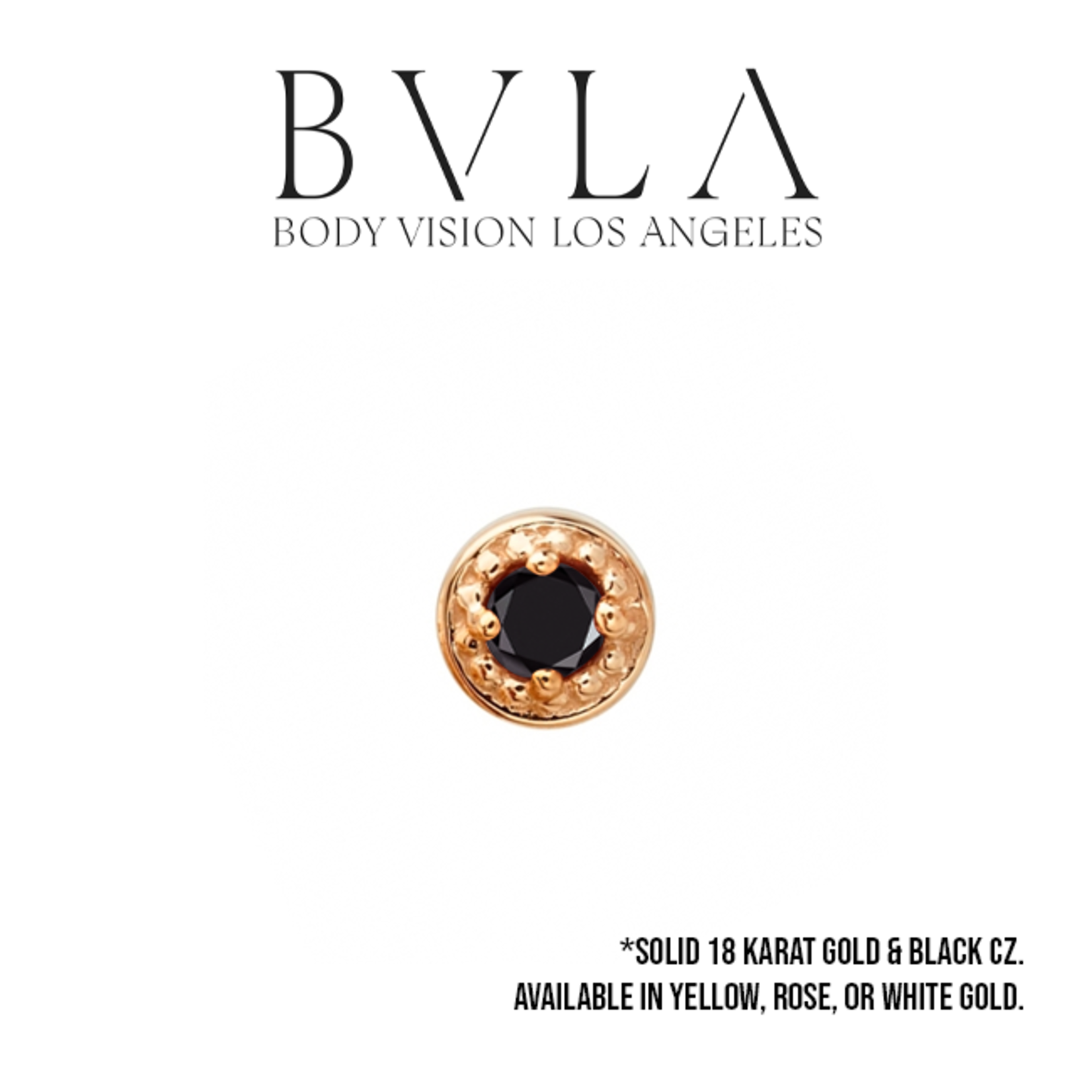 BVLA BVLA 4.0 "Milgrain Prong" press fit end with 2.0 Black CZ