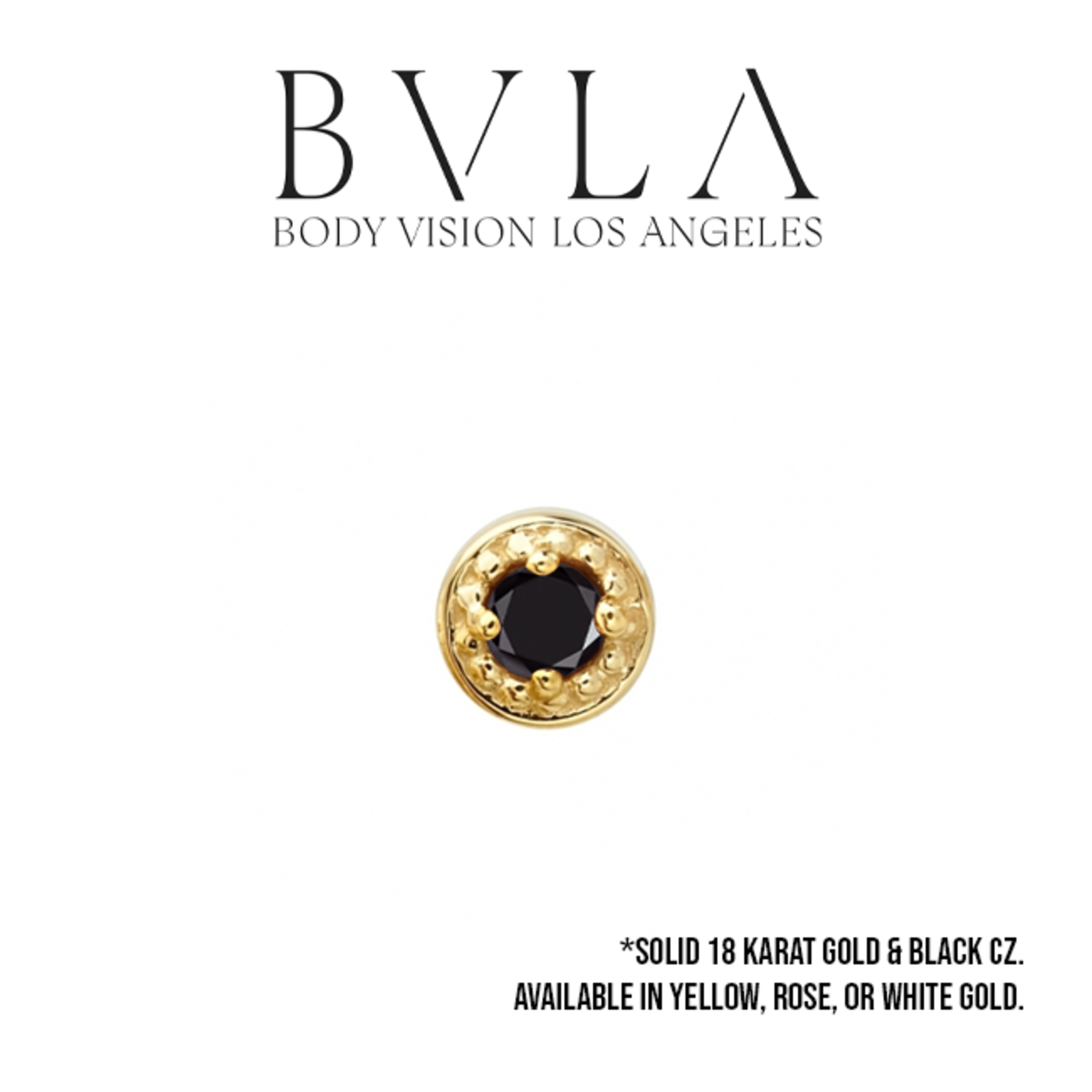 BVLA BVLA 4.0 "Milgrain Prong" press fit end with 2.0 Black CZ