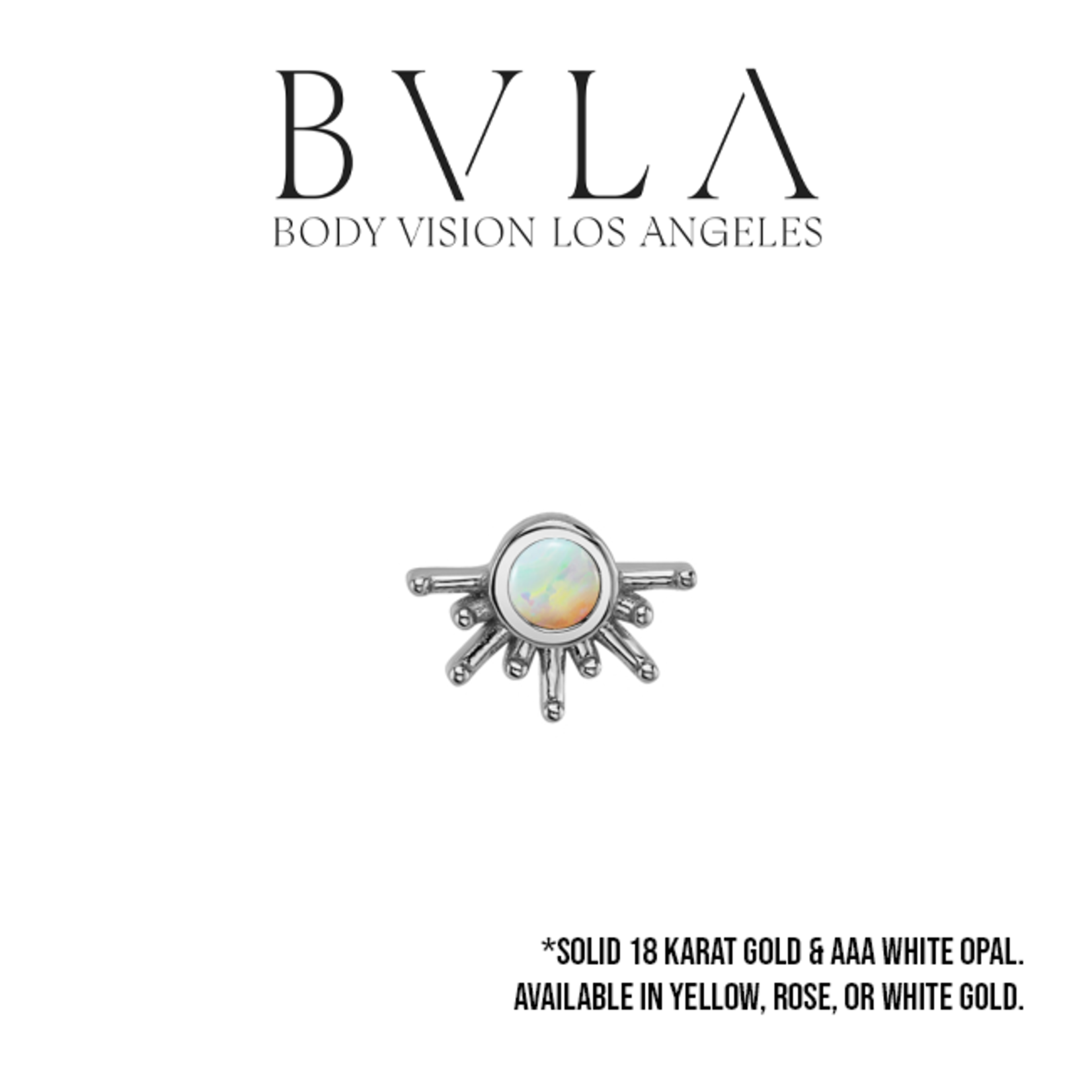 BVLA BVLA 6.5 "Live to Tell" threaded end with asymmetrical rays and 2.0 AAA White Opal